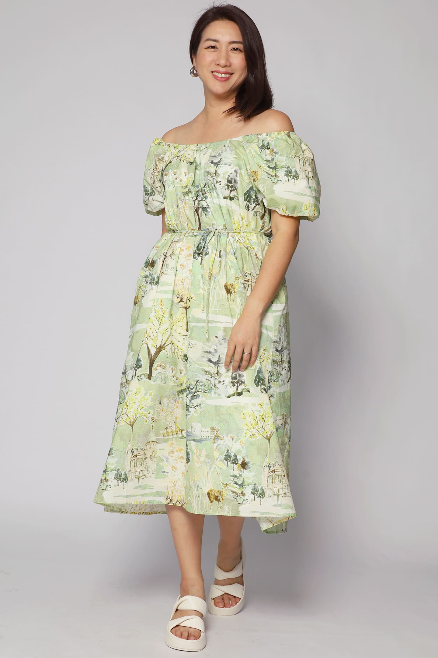 Frankie Dress in Green Scenery