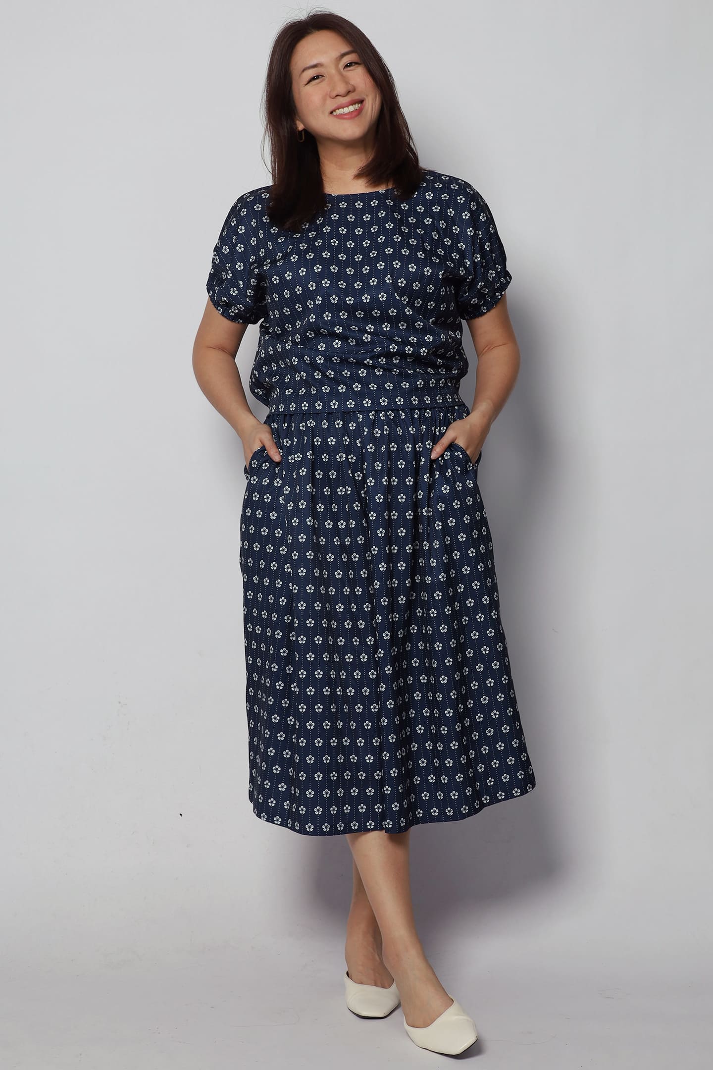 Akemi 2 in 1 Top and Culottes Set in Tiny Motiffs