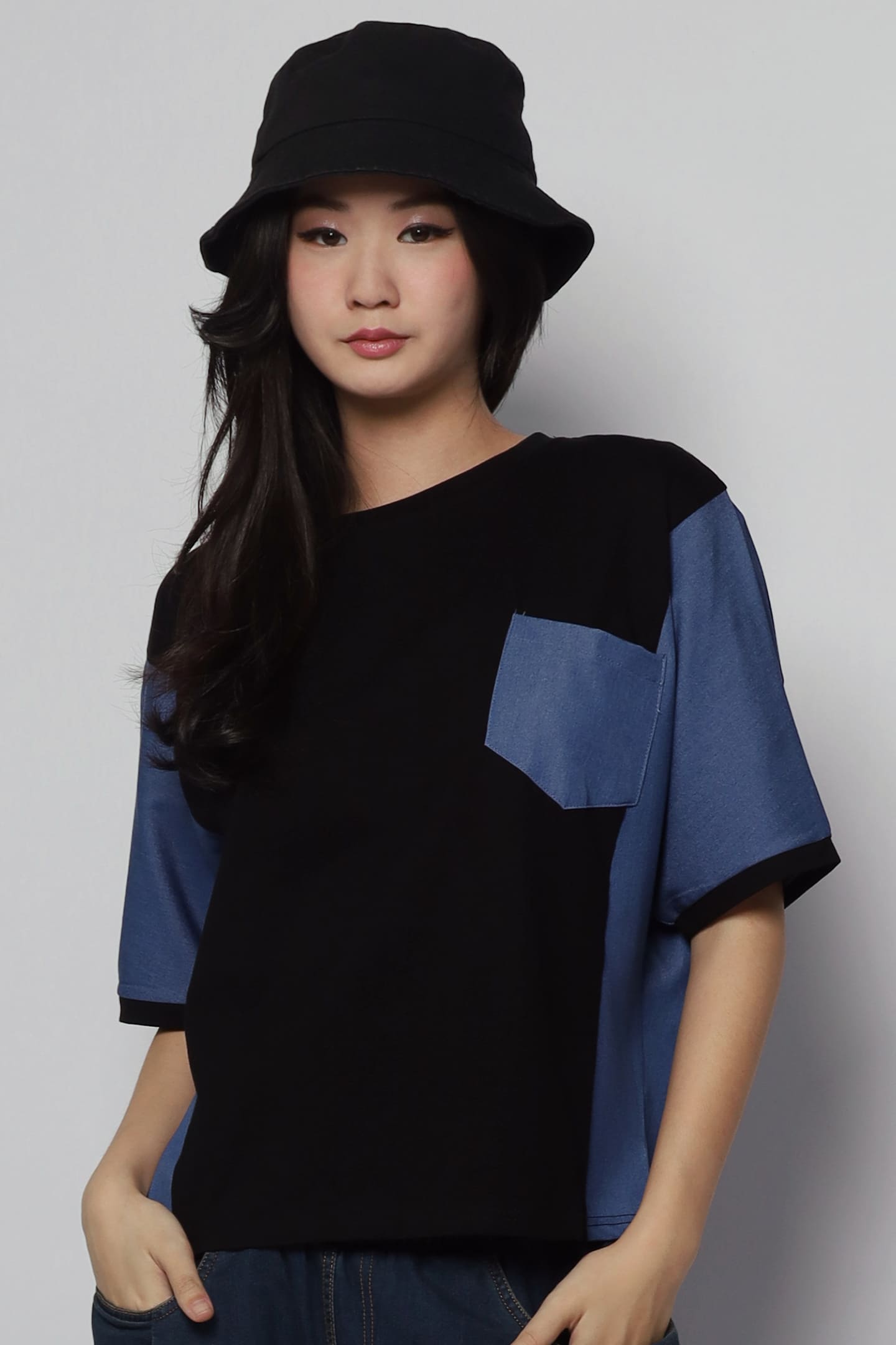 Arlene Top in Denim Black