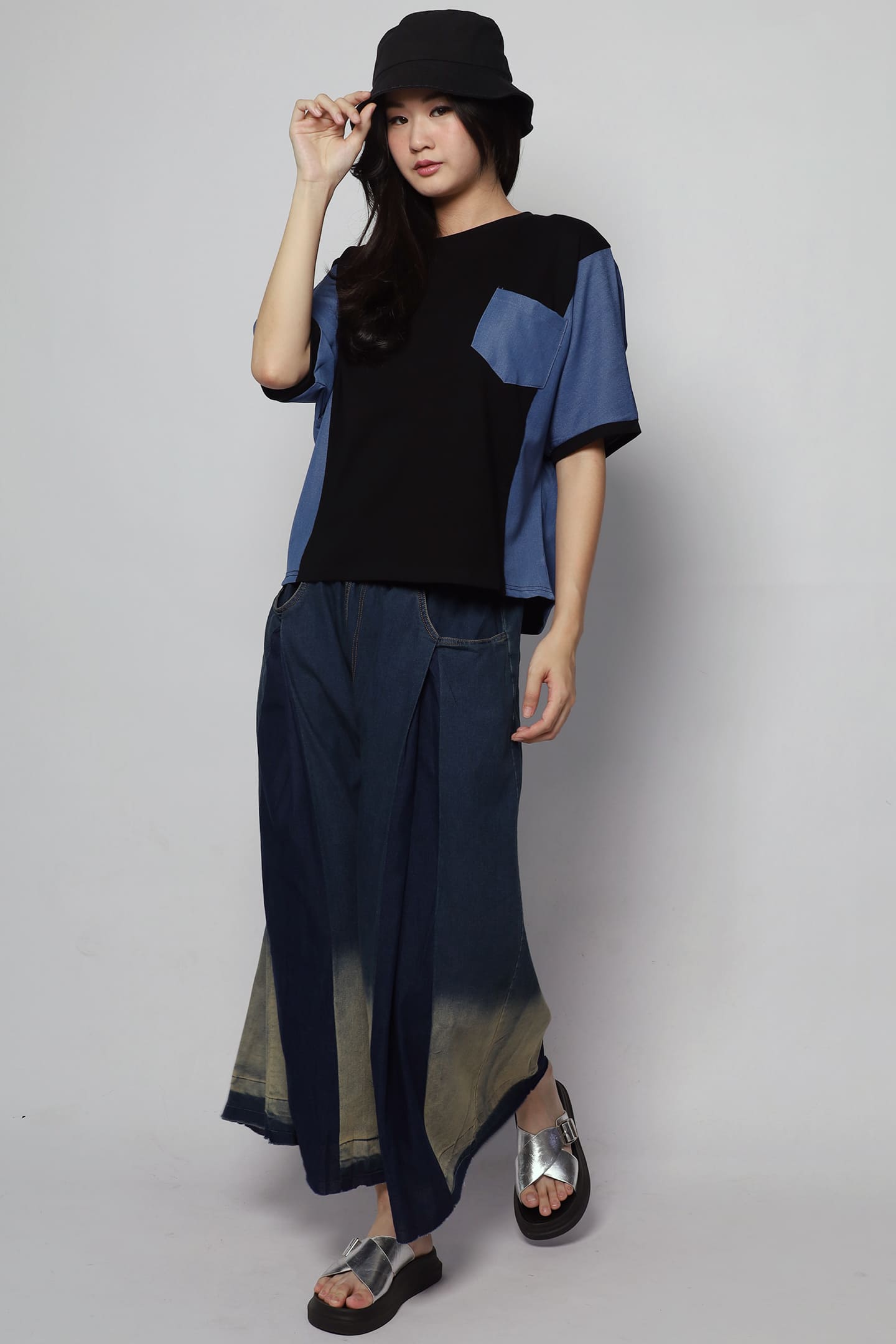 Arlene Top in Denim Black