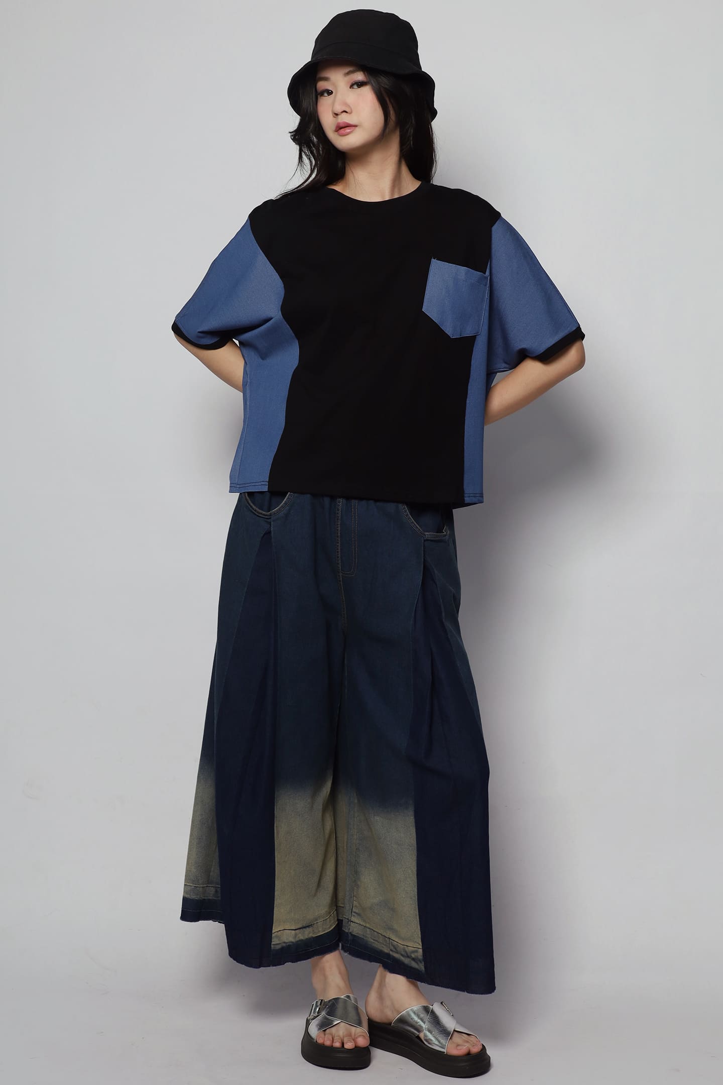 Arlene Top in Denim Black