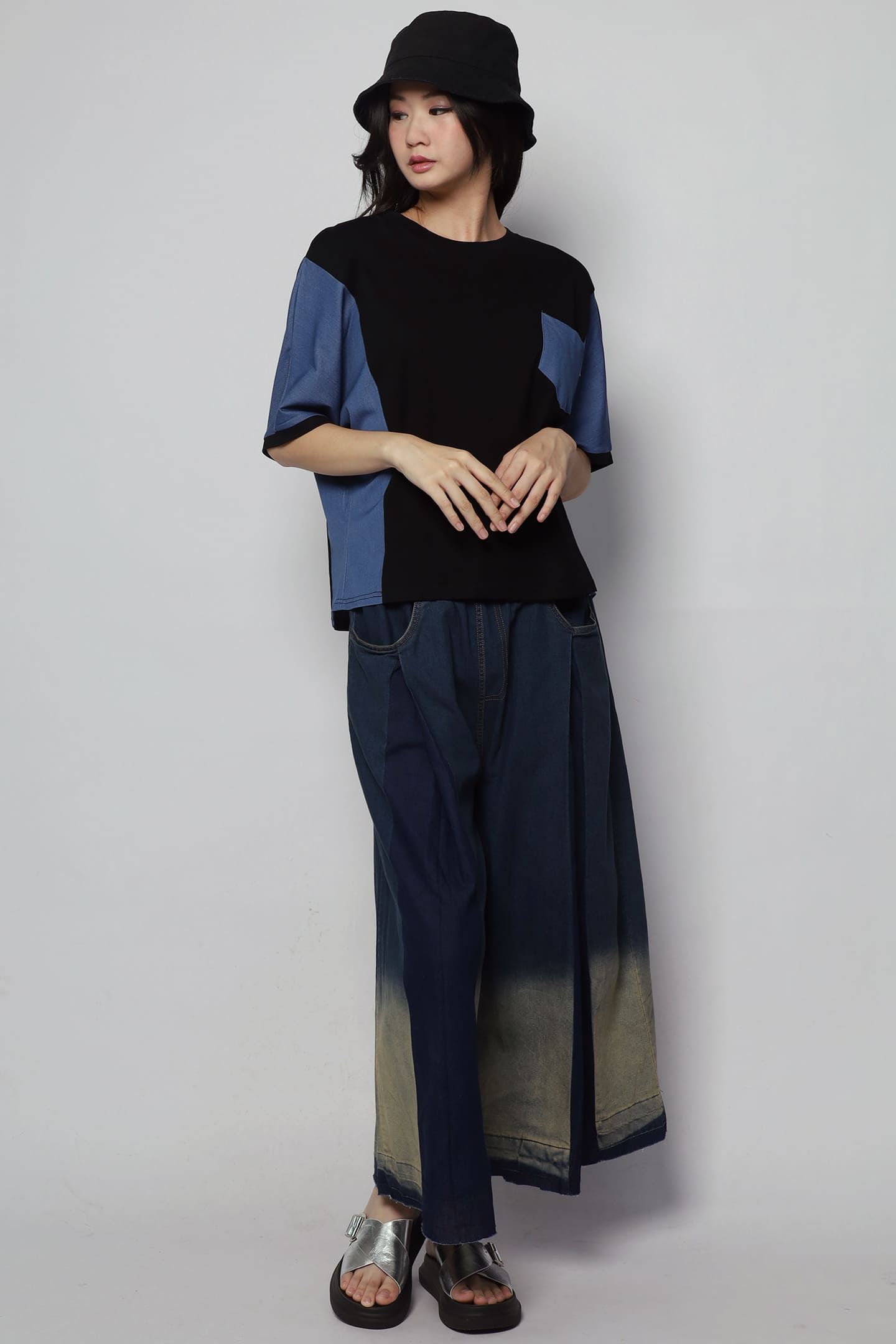 Arlene Top in Denim Black