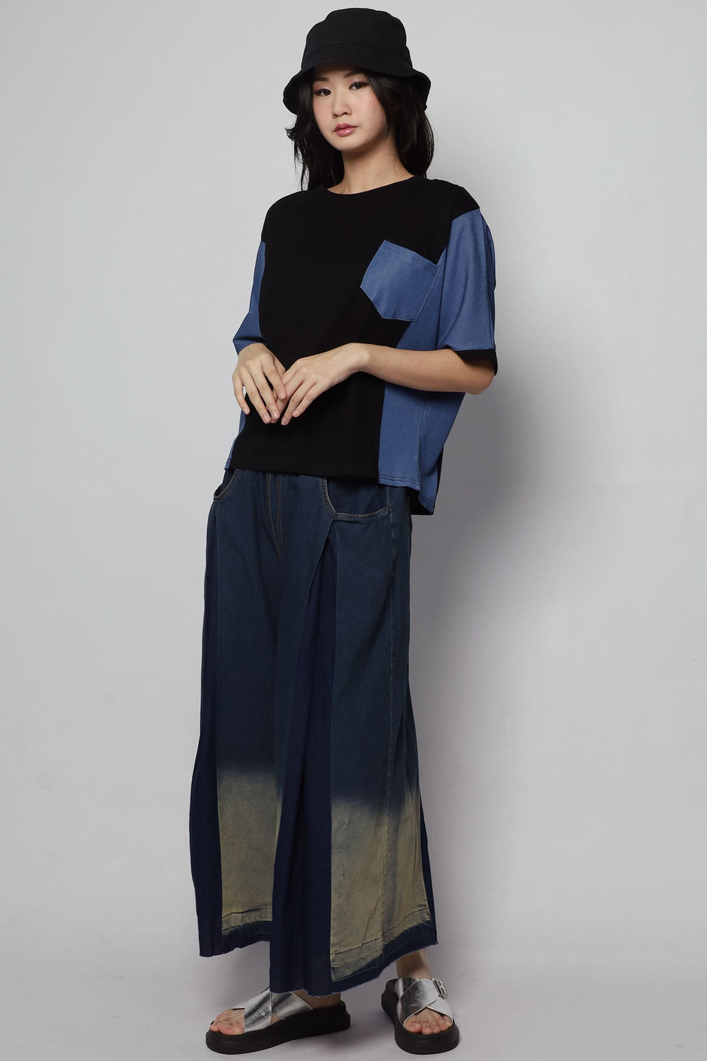 Arlene Top in Denim Black