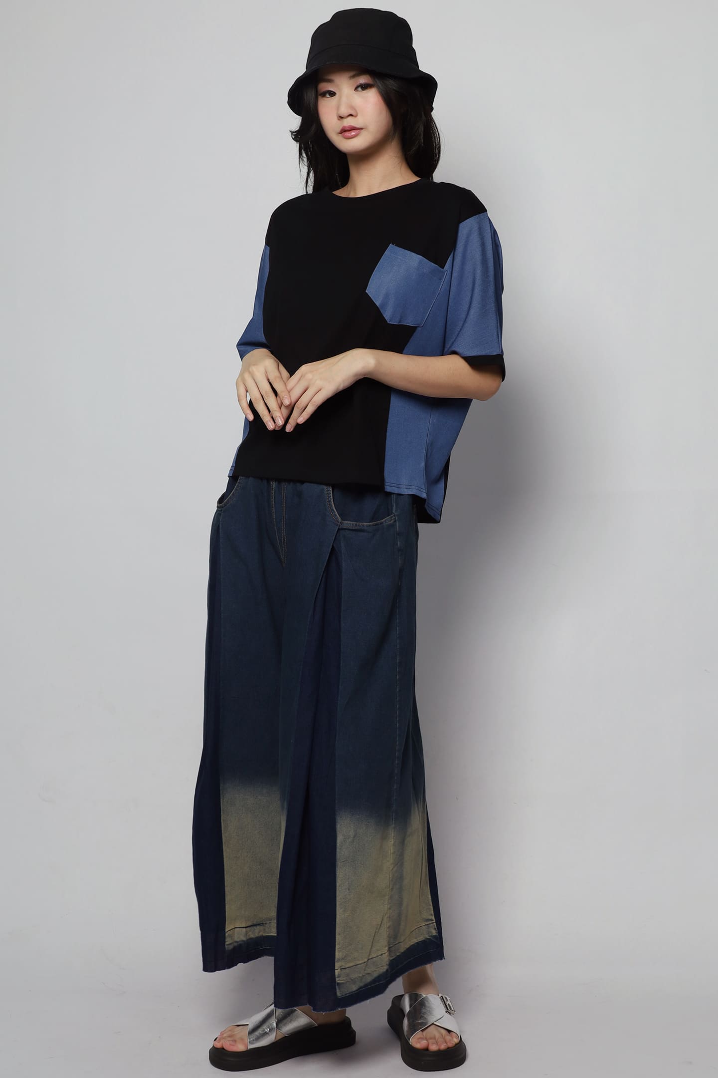 Arlene Top in Denim Black