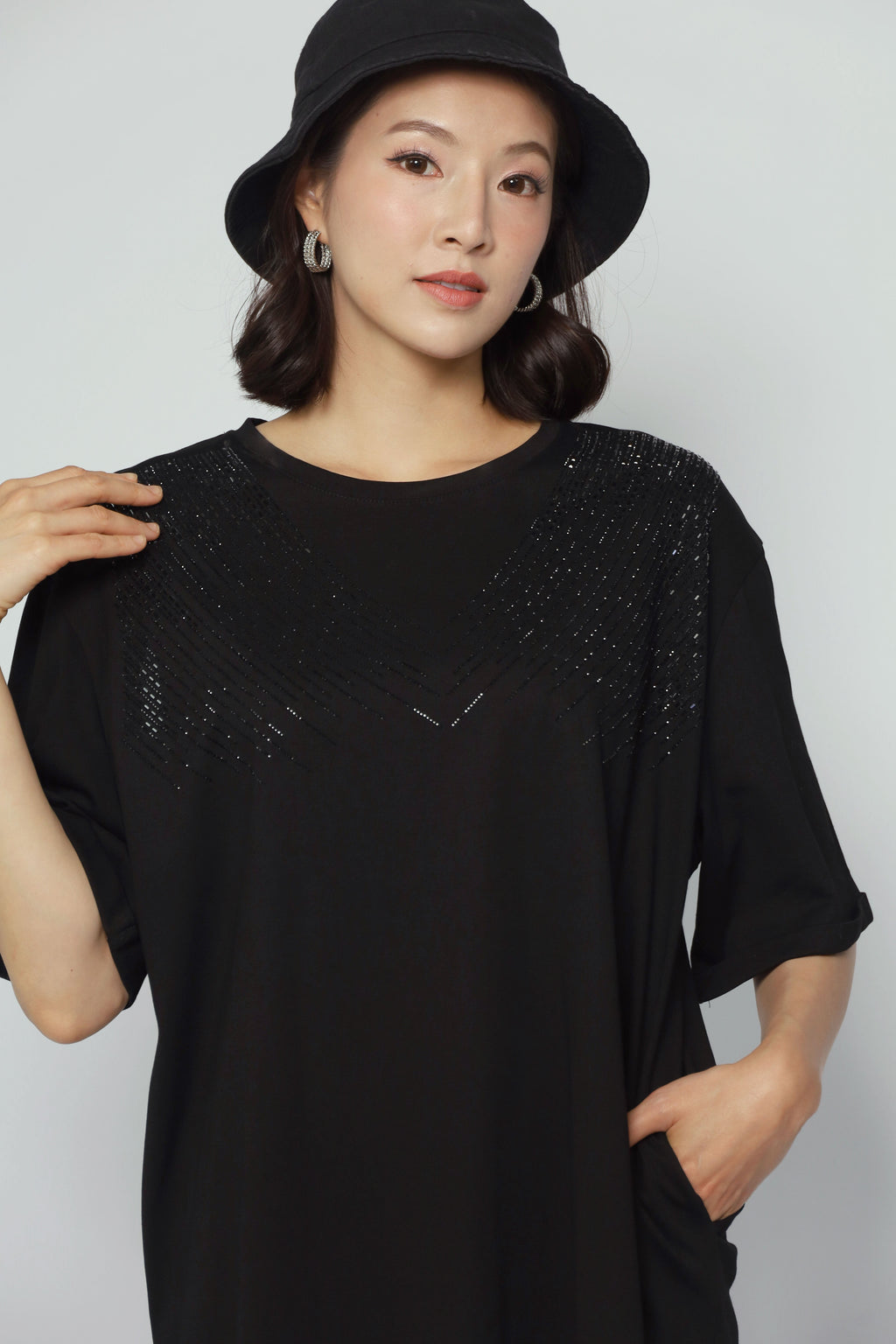 Beckham Embellished Dress in Black