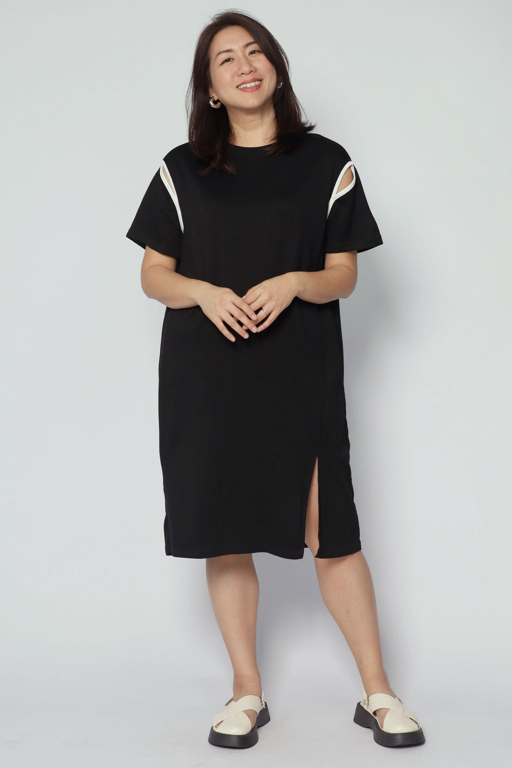 Boden Trimming Dress in Black