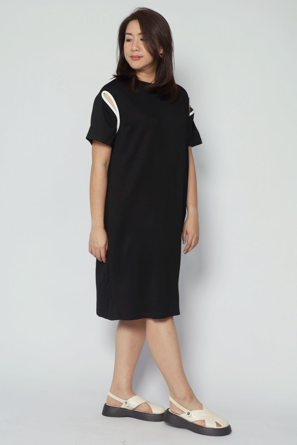 Boden Trimming Dress in Black