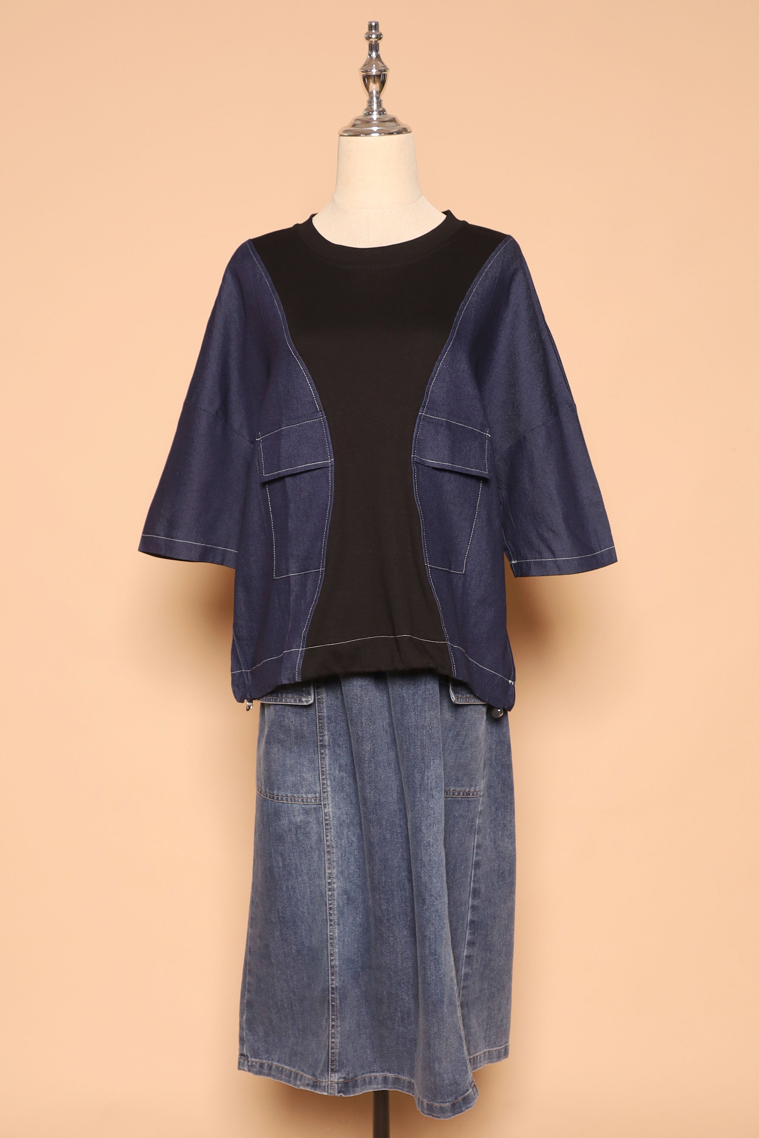 PO - Delilah Top in Denim Black