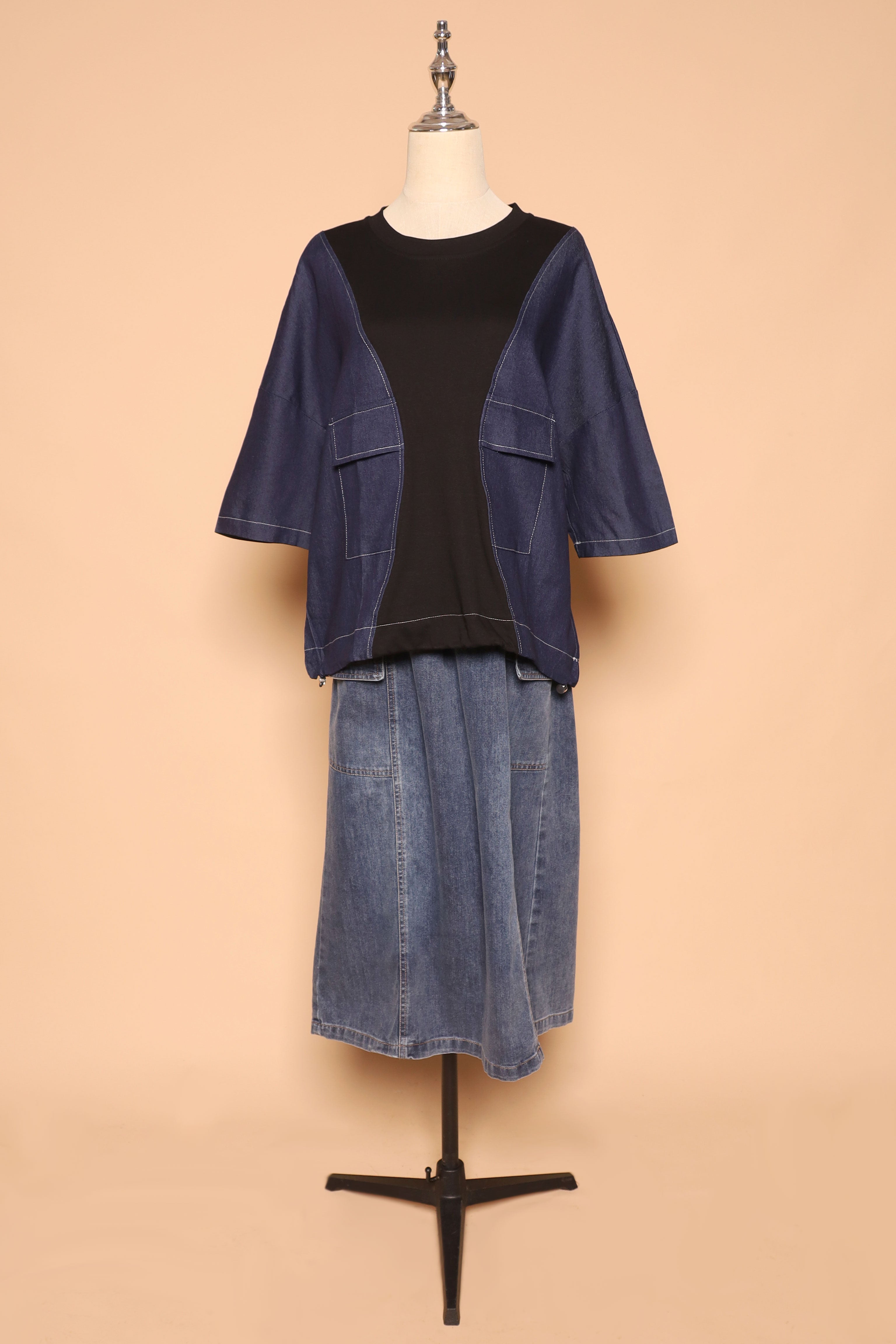 PO - Delilah Top in Denim Black
