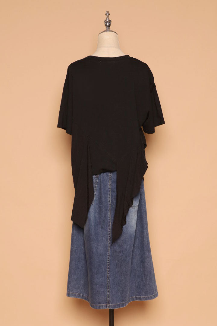 PO - Dominic Fishtail Top in Black