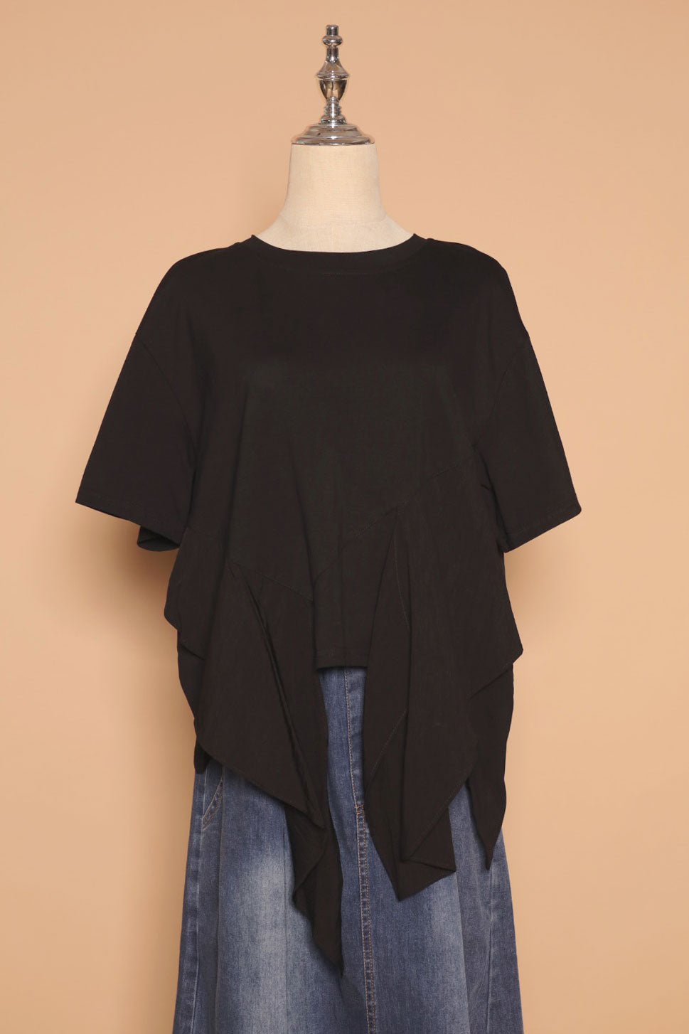 PO - Dominic Fishtail Top in Black