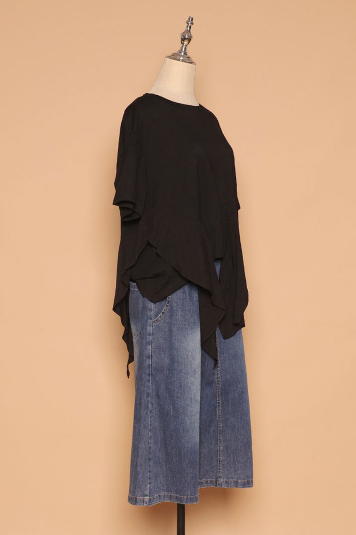PO - Dominic Fishtail Top in Black