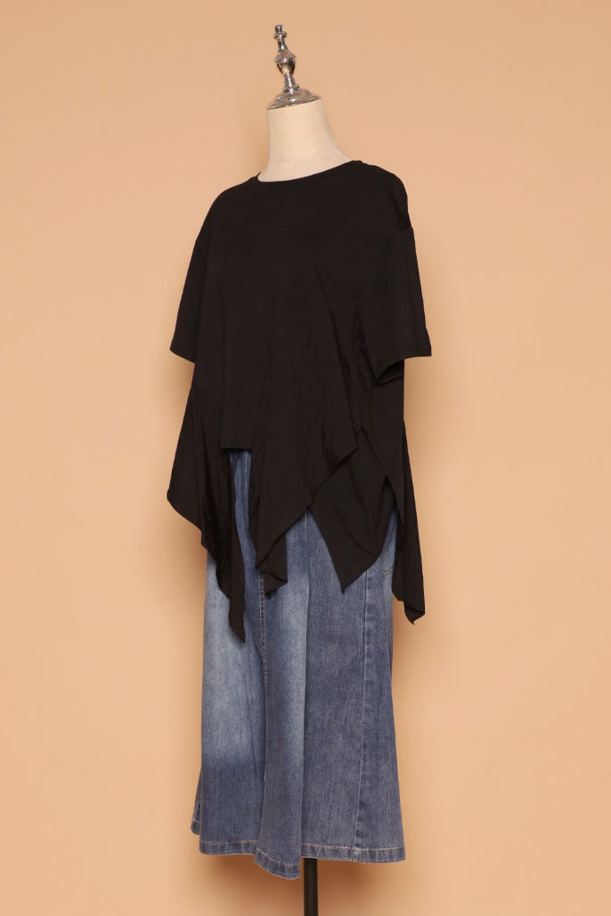 PO - Dominic Fishtail Top in Black