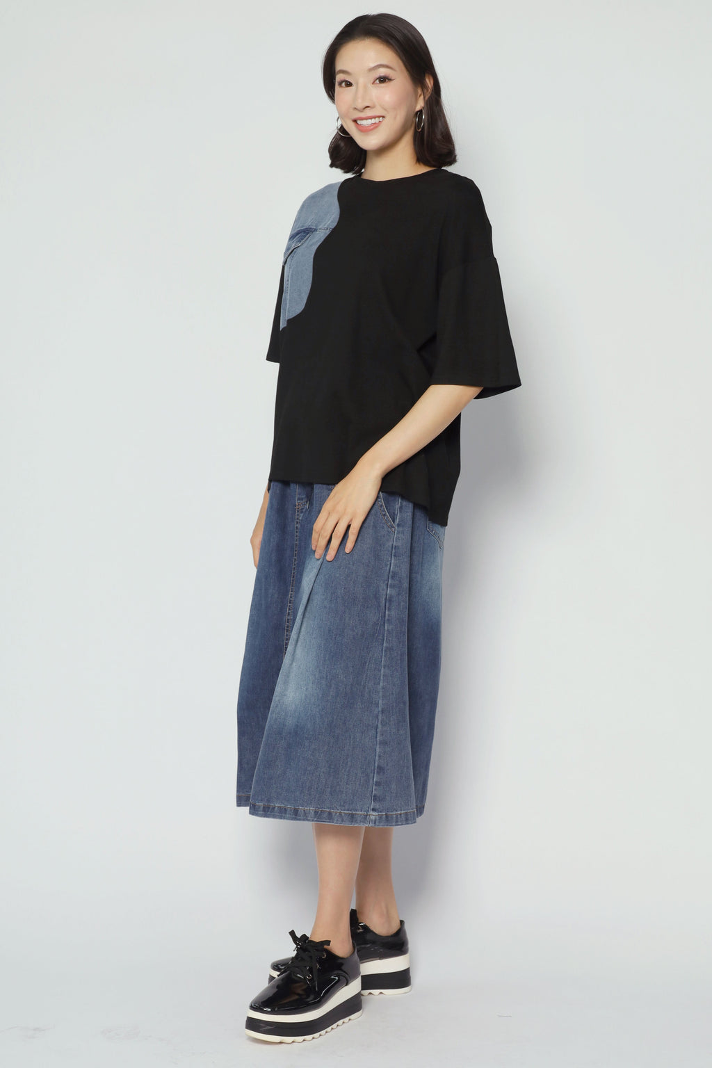 Emilia Top in Denim Black