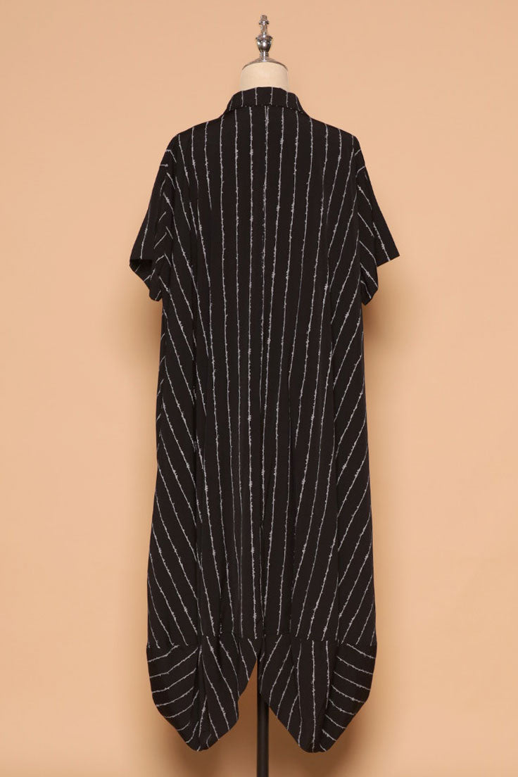 PO - Eunwoo Pinstripes Dress in Black
