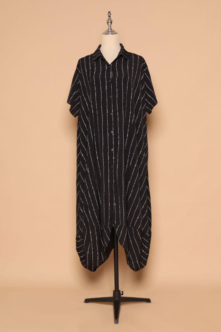 PO - Eunwoo Pinstripes Dress in Black