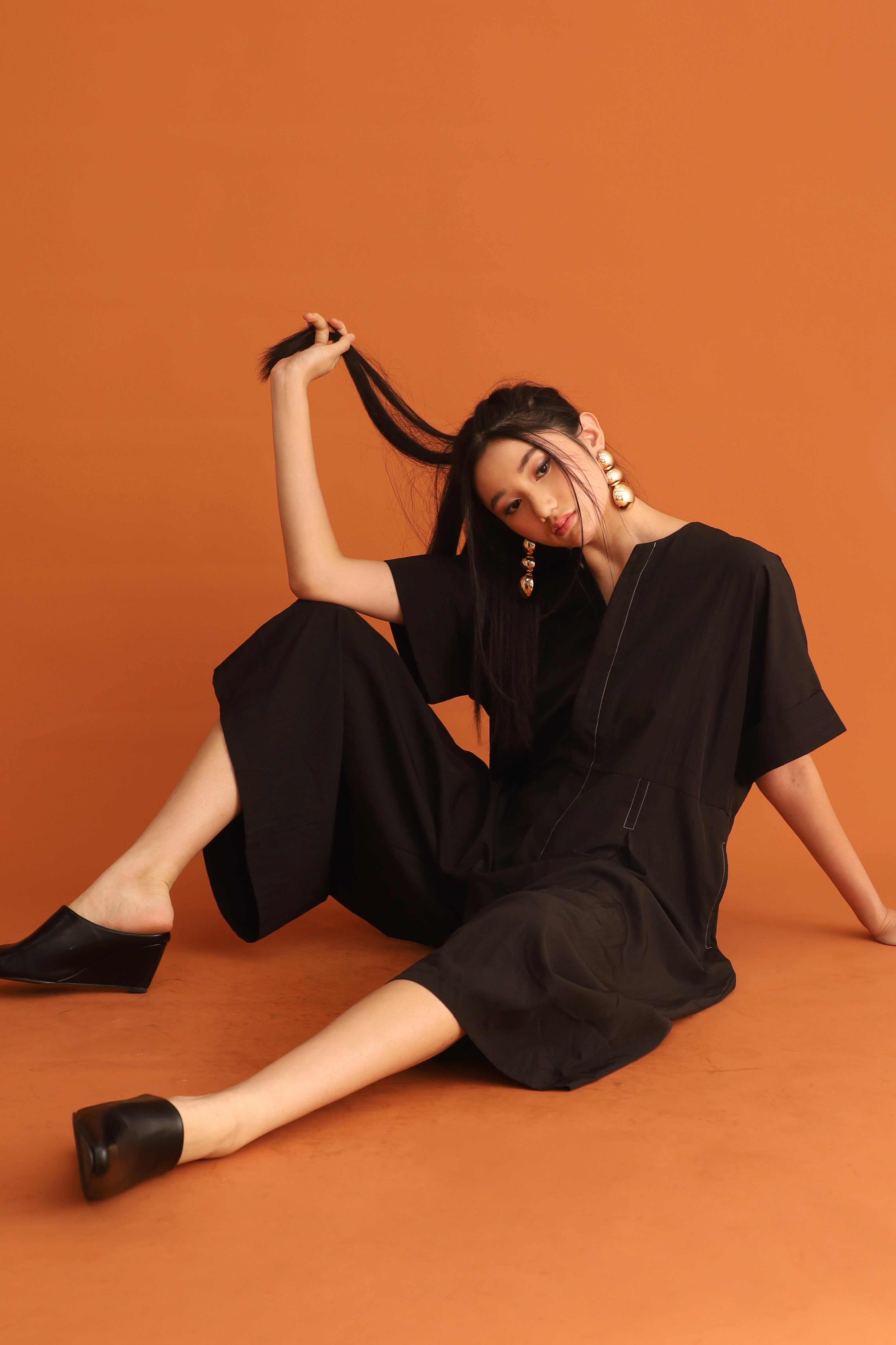CHOSEN - Melodie Trimming Jumpsuit in Black