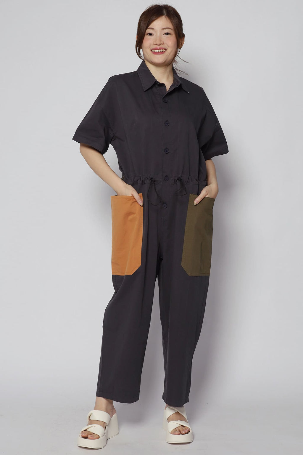 Fernando Colourblock Jumpsuit in Blue