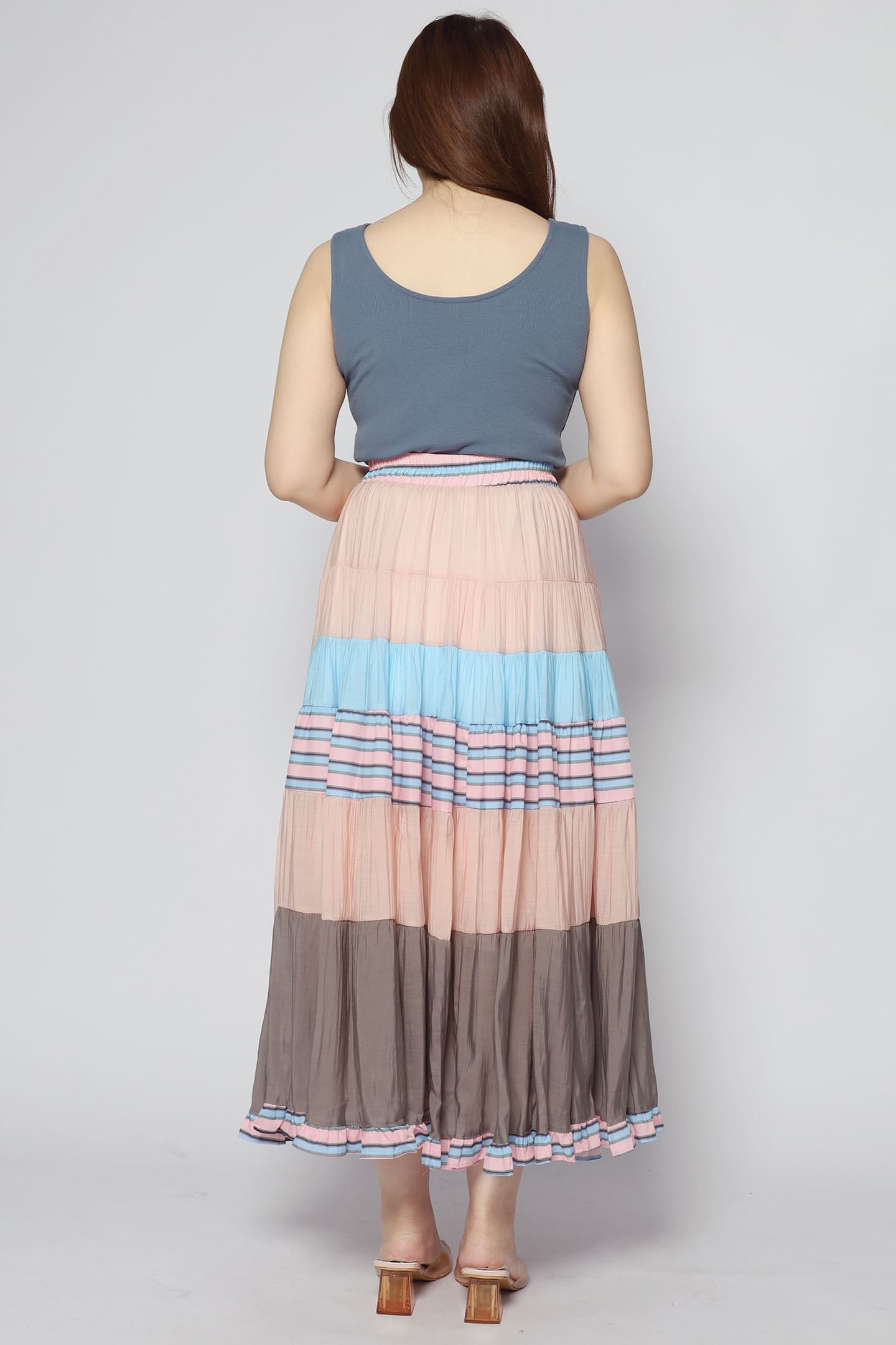 Gabbie Colourblock Skirt in Blue