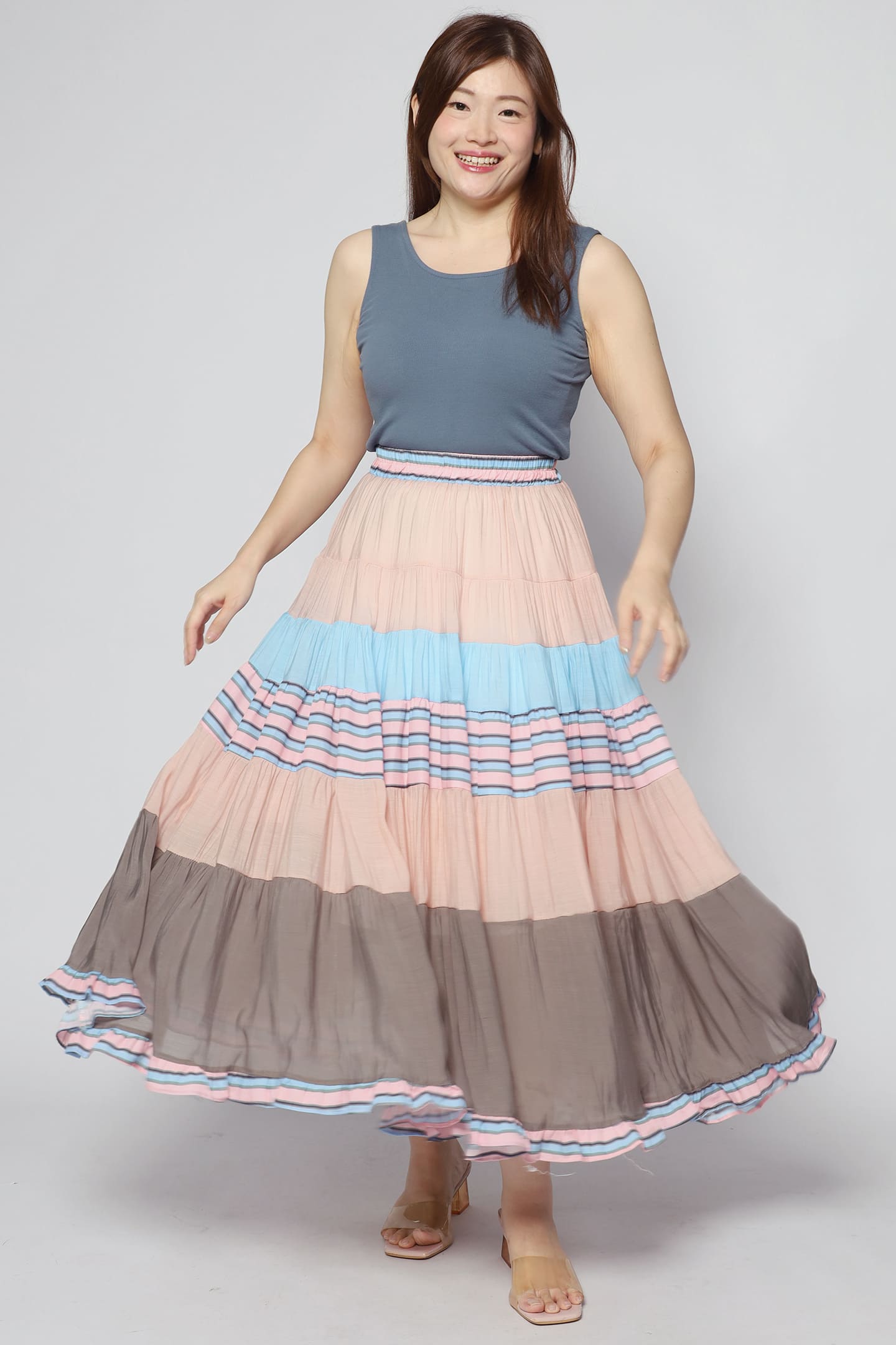 Gabbie Colourblock Skirt in Blue