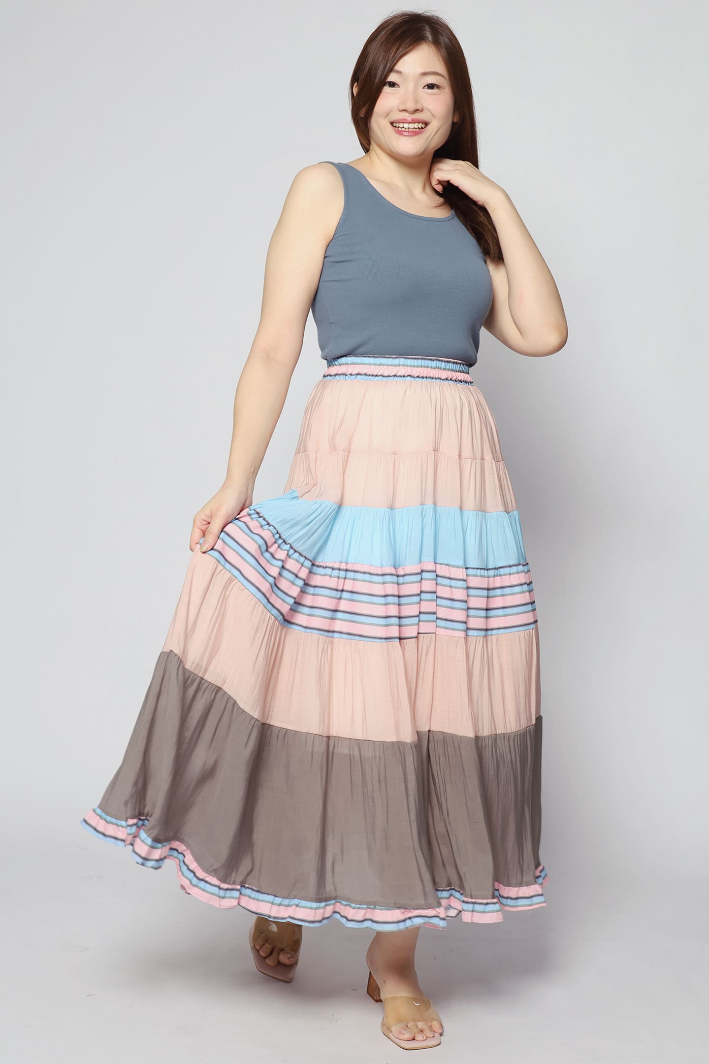 Gabbie Colourblock Skirt in Blue