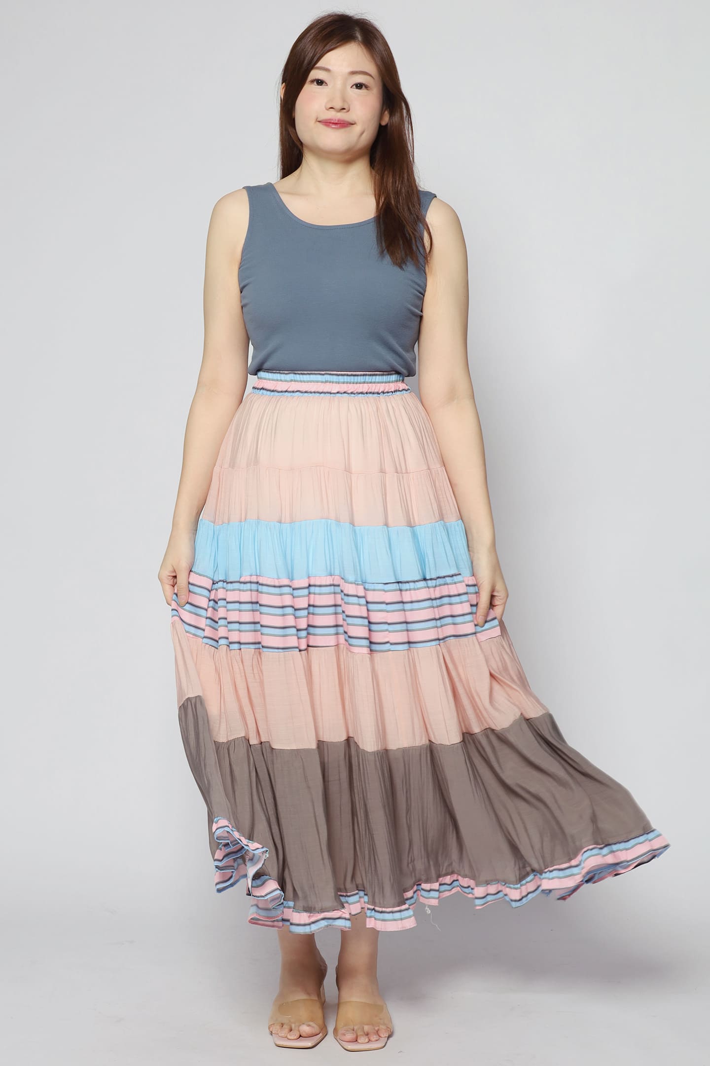 Gabbie Colourblock Skirt in Blue