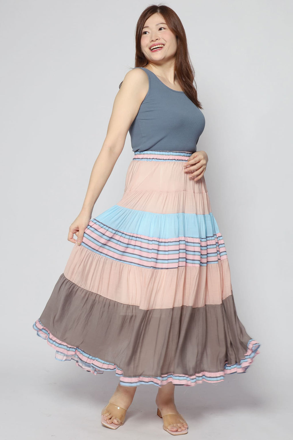 Gabbie Colourblock Skirt in Blue