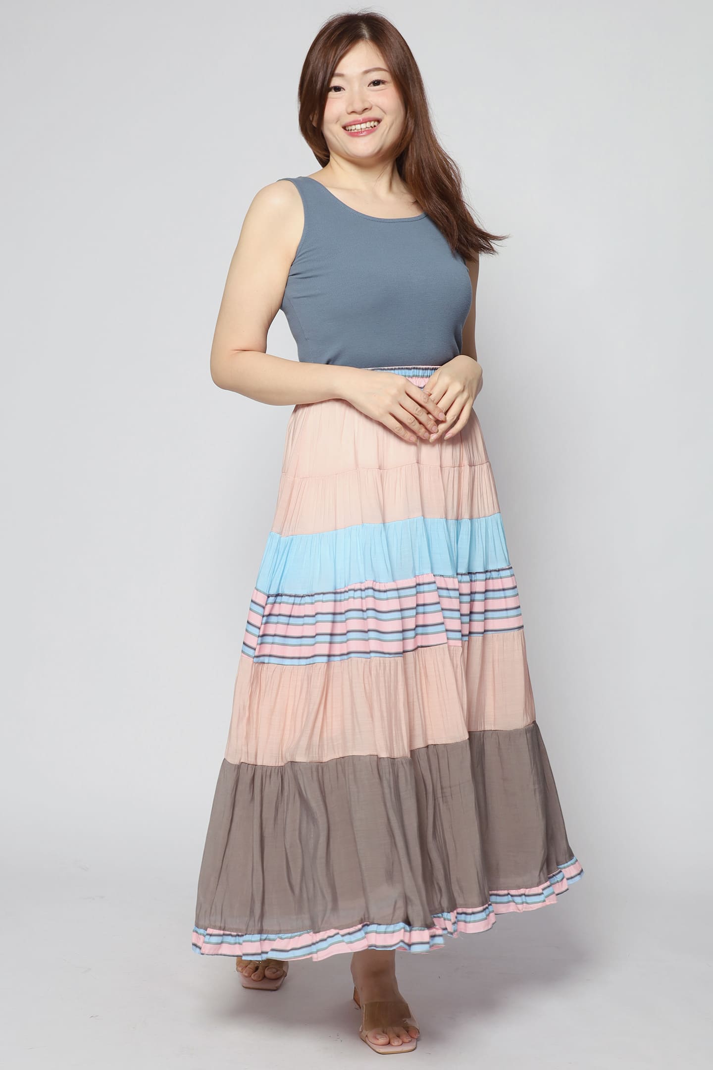 Gabbie Colourblock Skirt in Blue