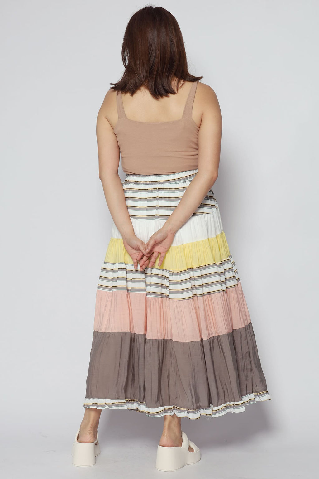 Gabbie Colourblock Skirt in Yellow