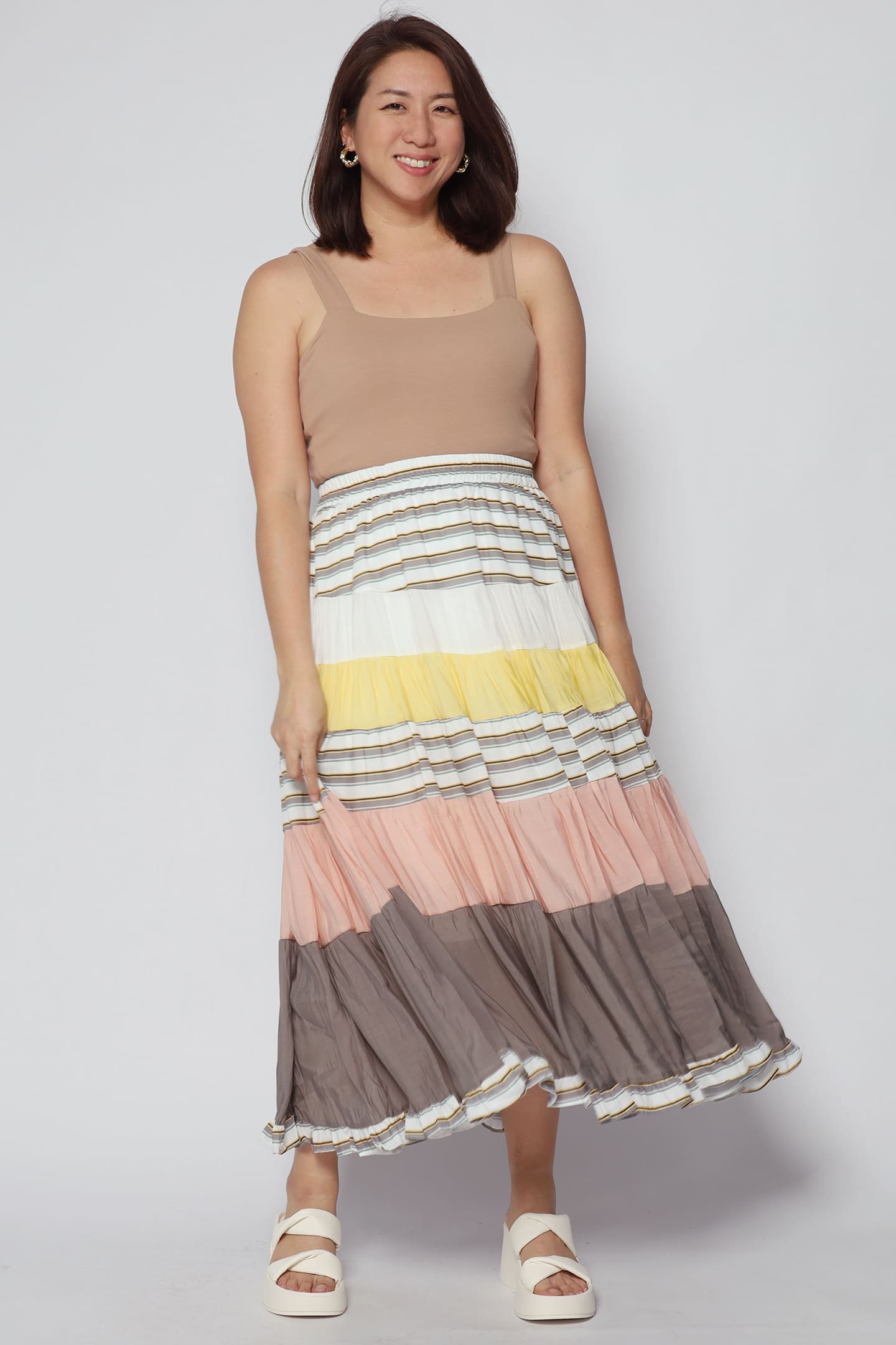 Gabbie Colourblock Skirt in Yellow