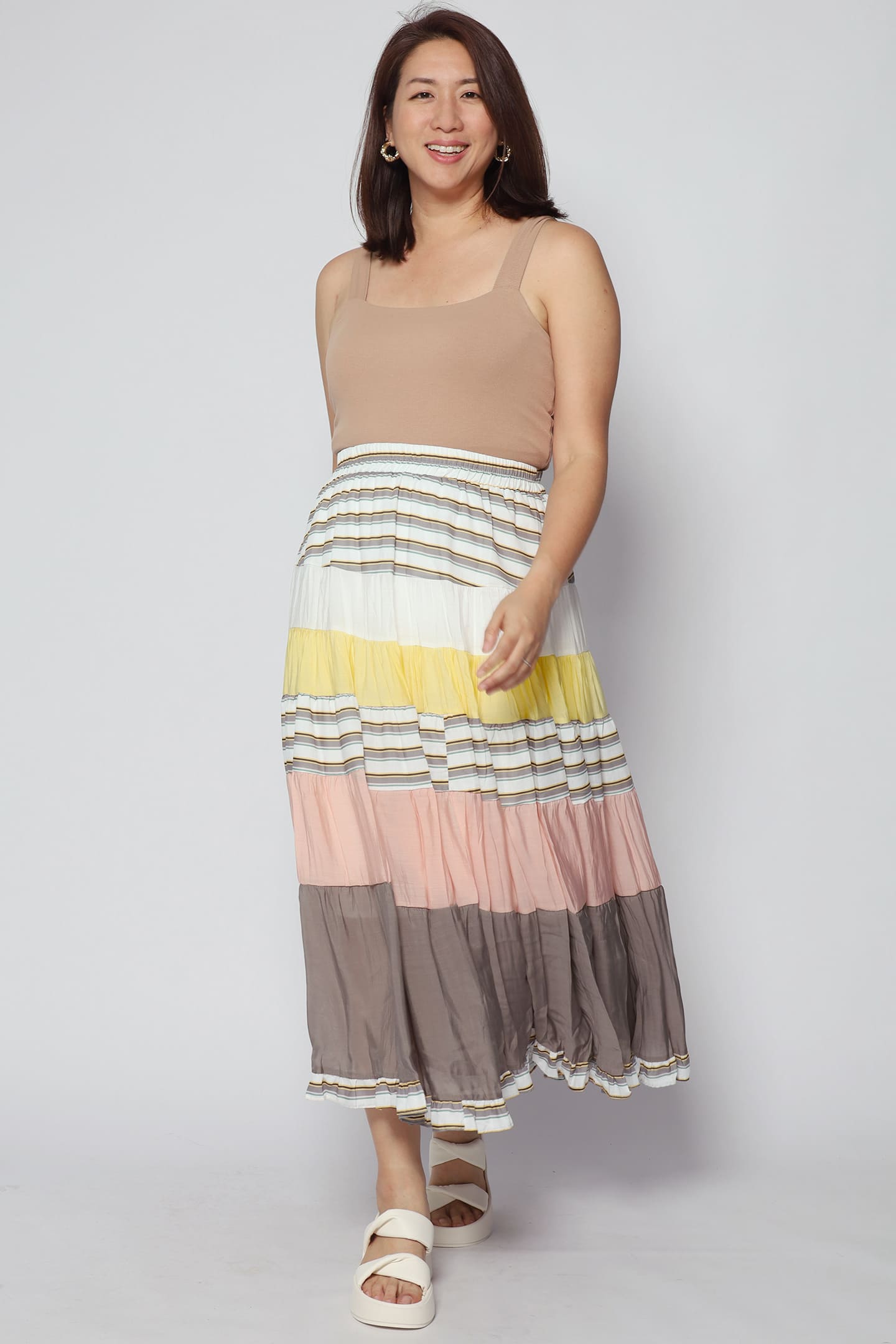 Gabbie Colourblock Skirt in Yellow