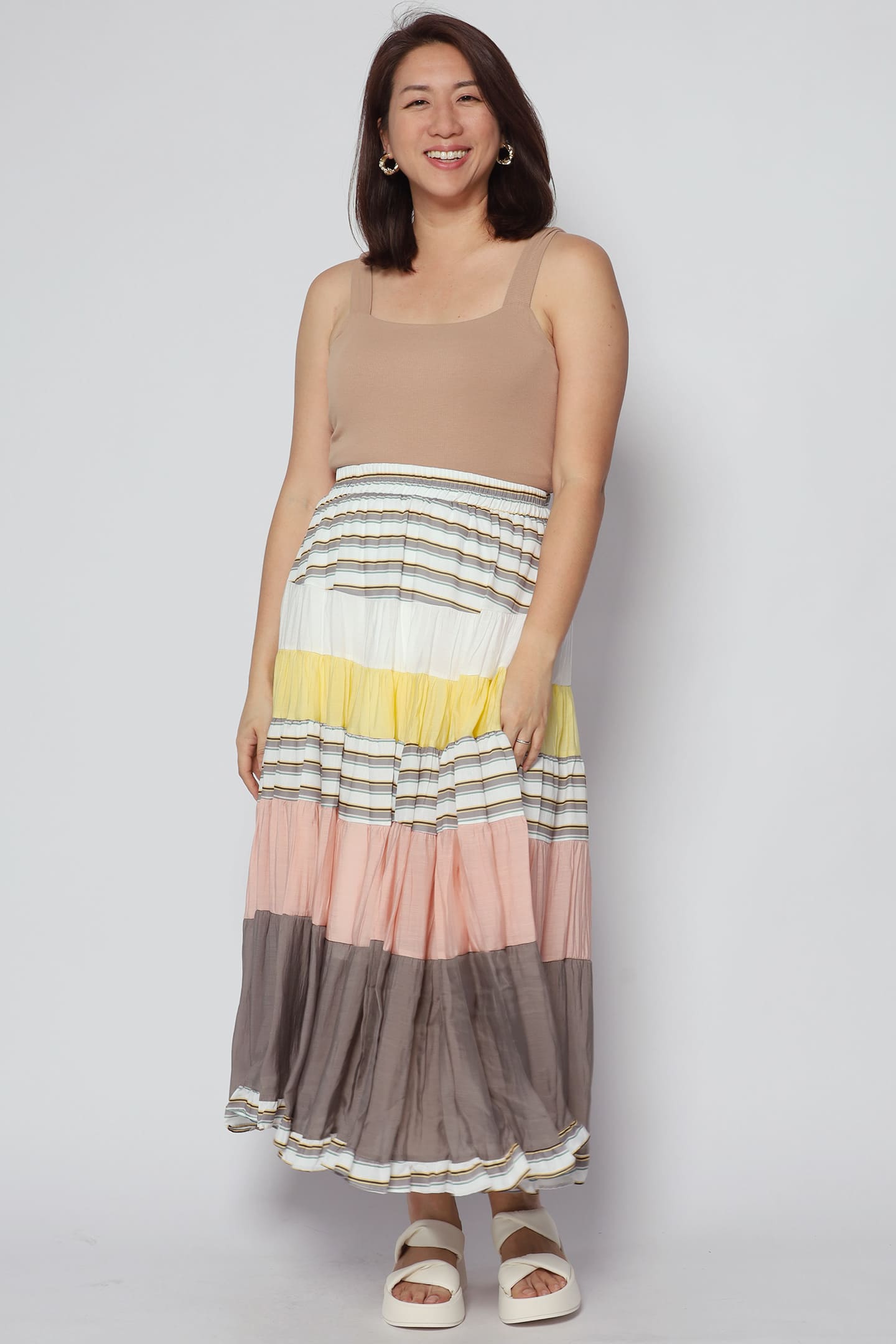 Gabbie Colourblock Skirt in Yellow