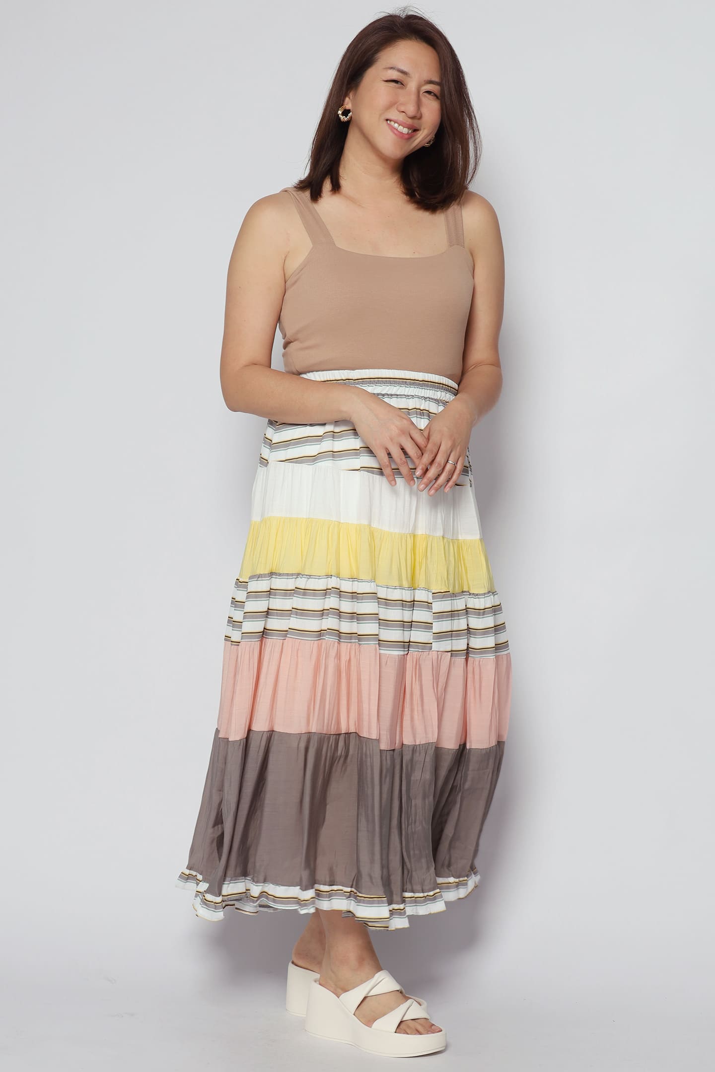 Gabbie Colourblock Skirt in Yellow