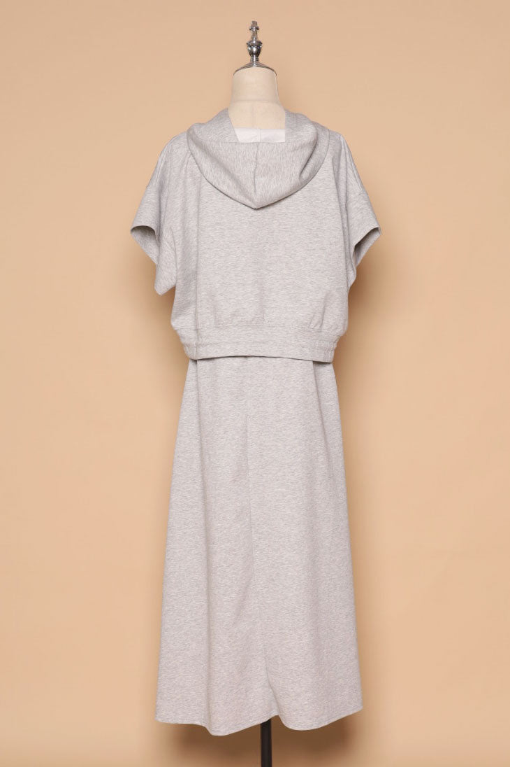 PO - Hanny 2 in 1 Top and Skirt Set in Grey