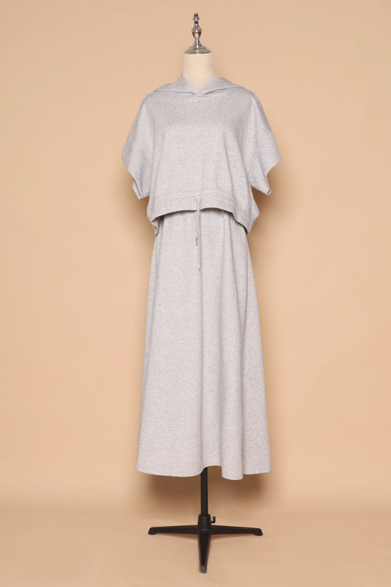 PO - Hanny 2 in 1 Top and Skirt Set in Grey
