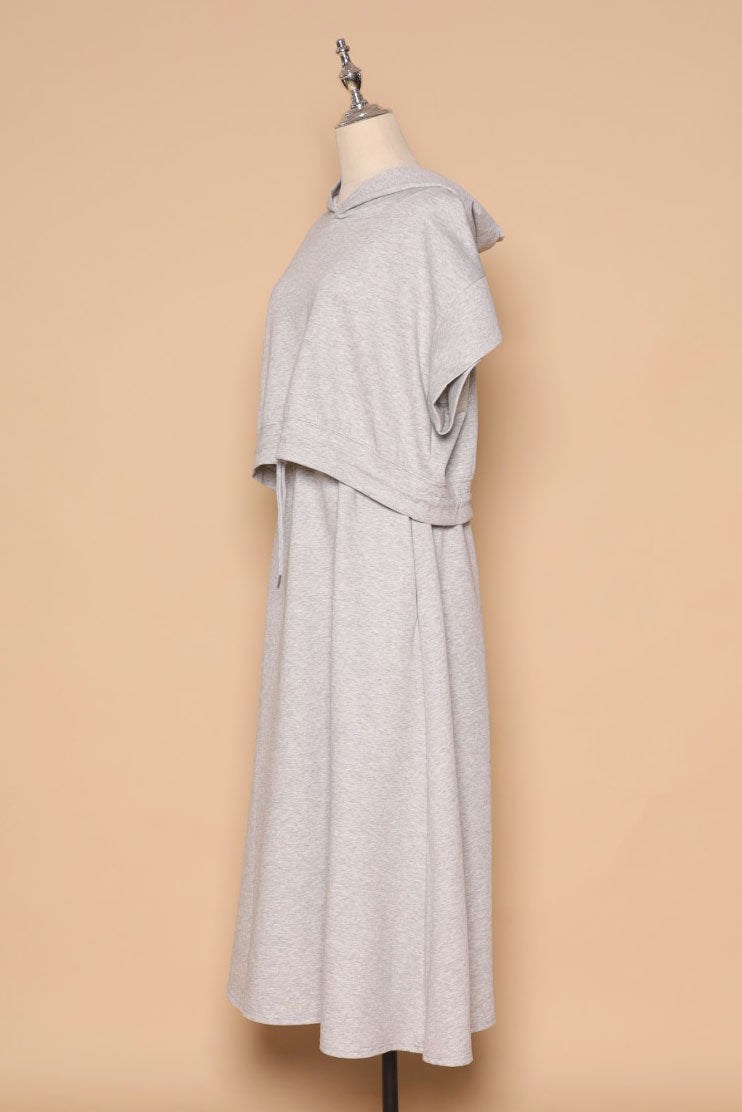 PO - Hanny 2 in 1 Top and Skirt Set in Grey