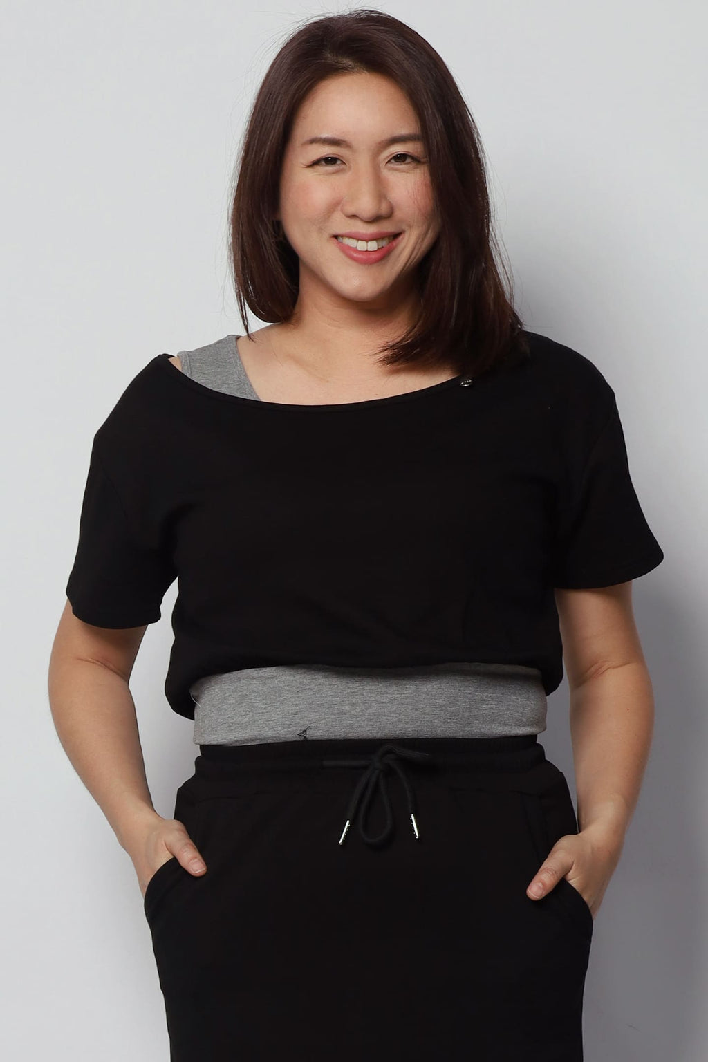 Holland 2 in 1 Top and Skirt Set in Black Grey