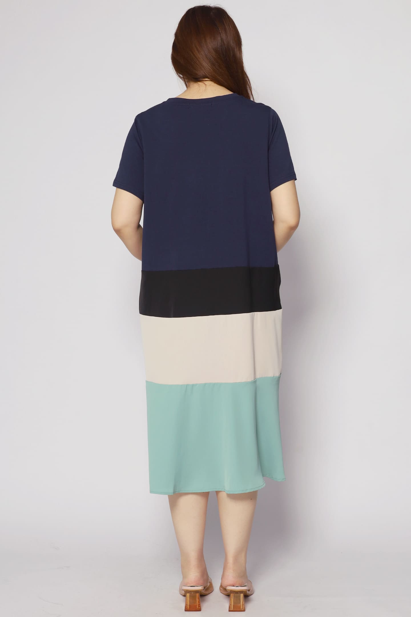 Ivon Colourblock Dress in Blue