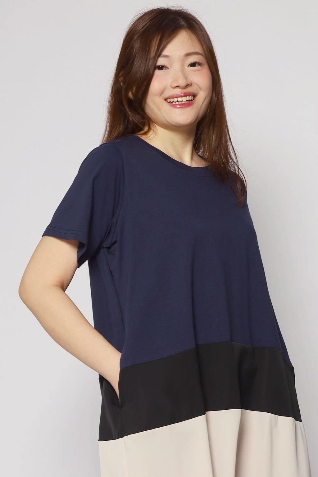 Ivon Colourblock Dress in Blue