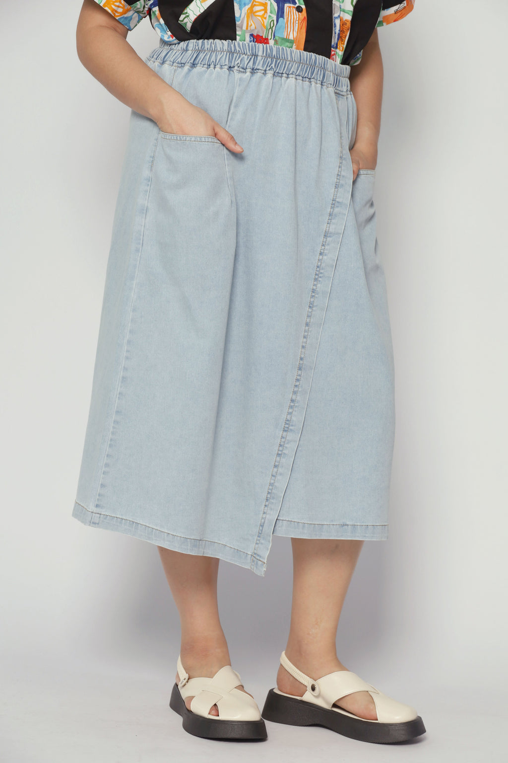 Karla Skirt in Light Blue Denim