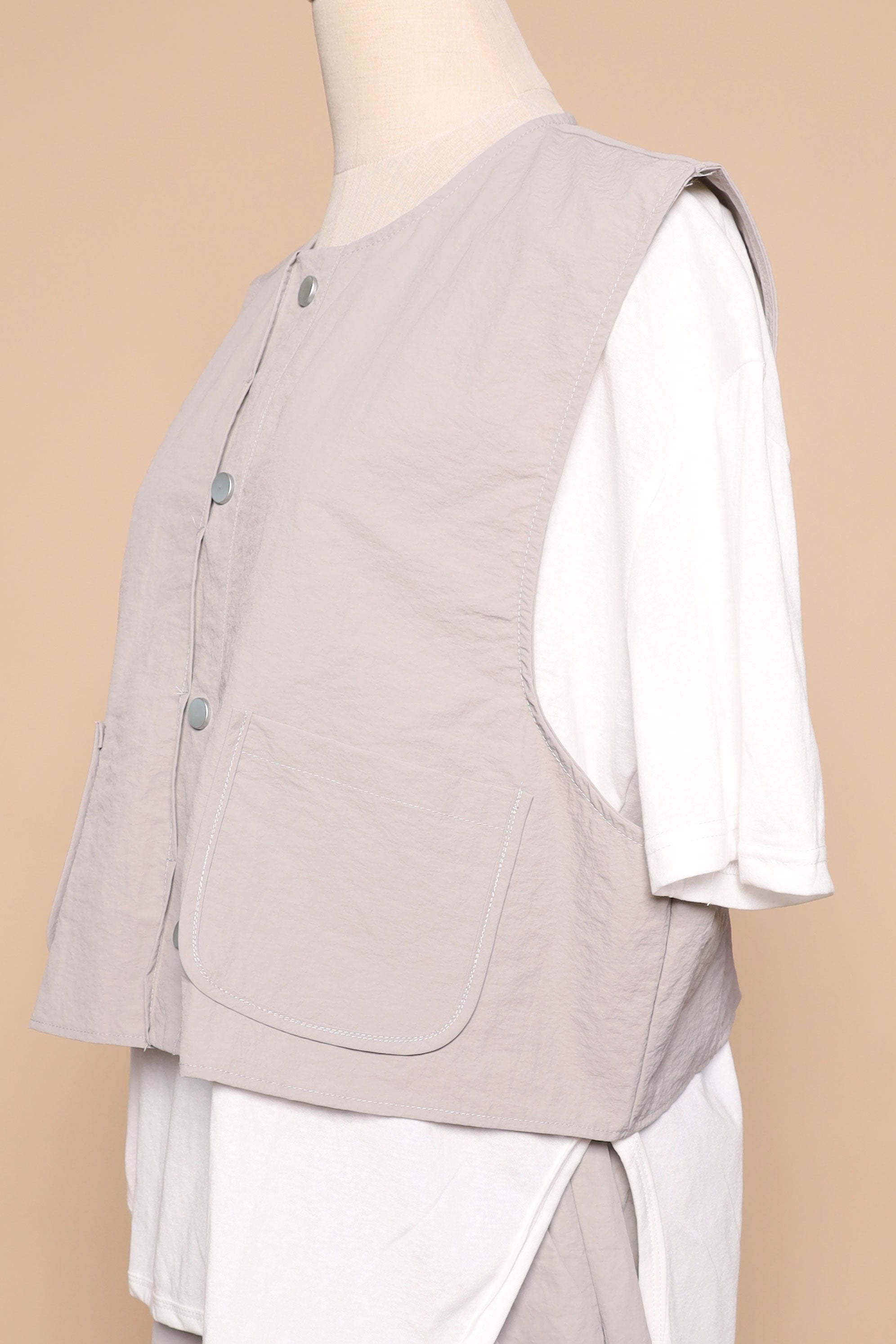 PO - Laia 3 in 1 Vest Top and Pants Set in Grey White