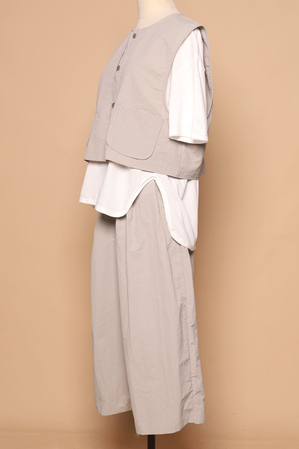 PO - Laia 3 in 1 Vest Top and Pants Set in Grey White