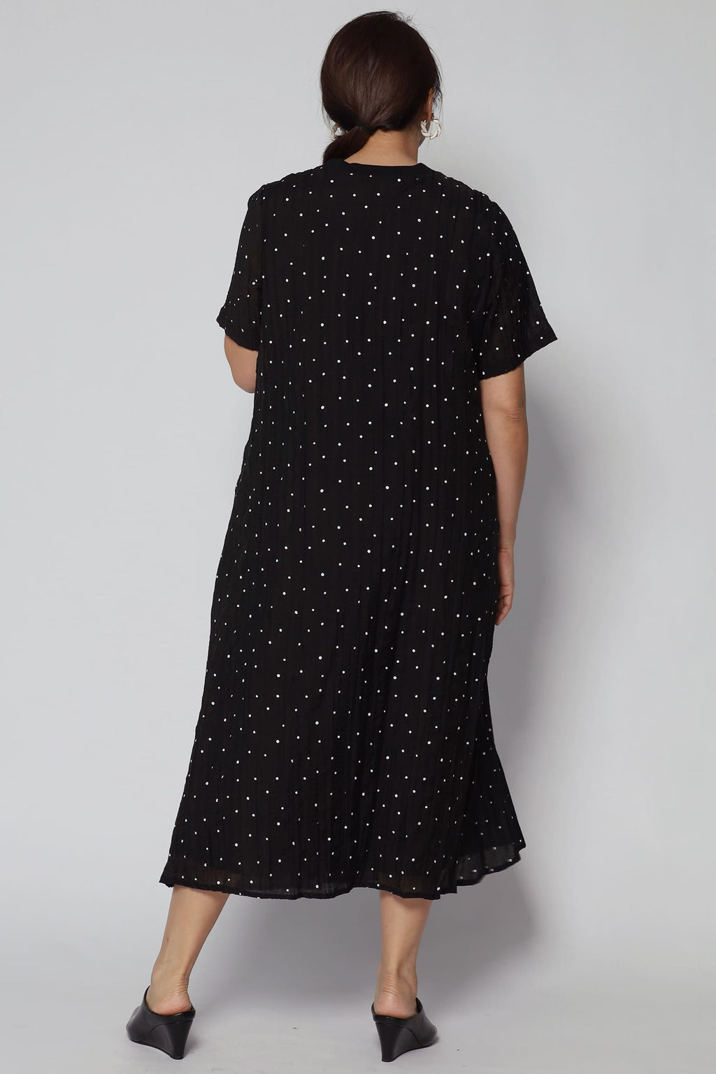 Lindy Polkadot Dress in Black