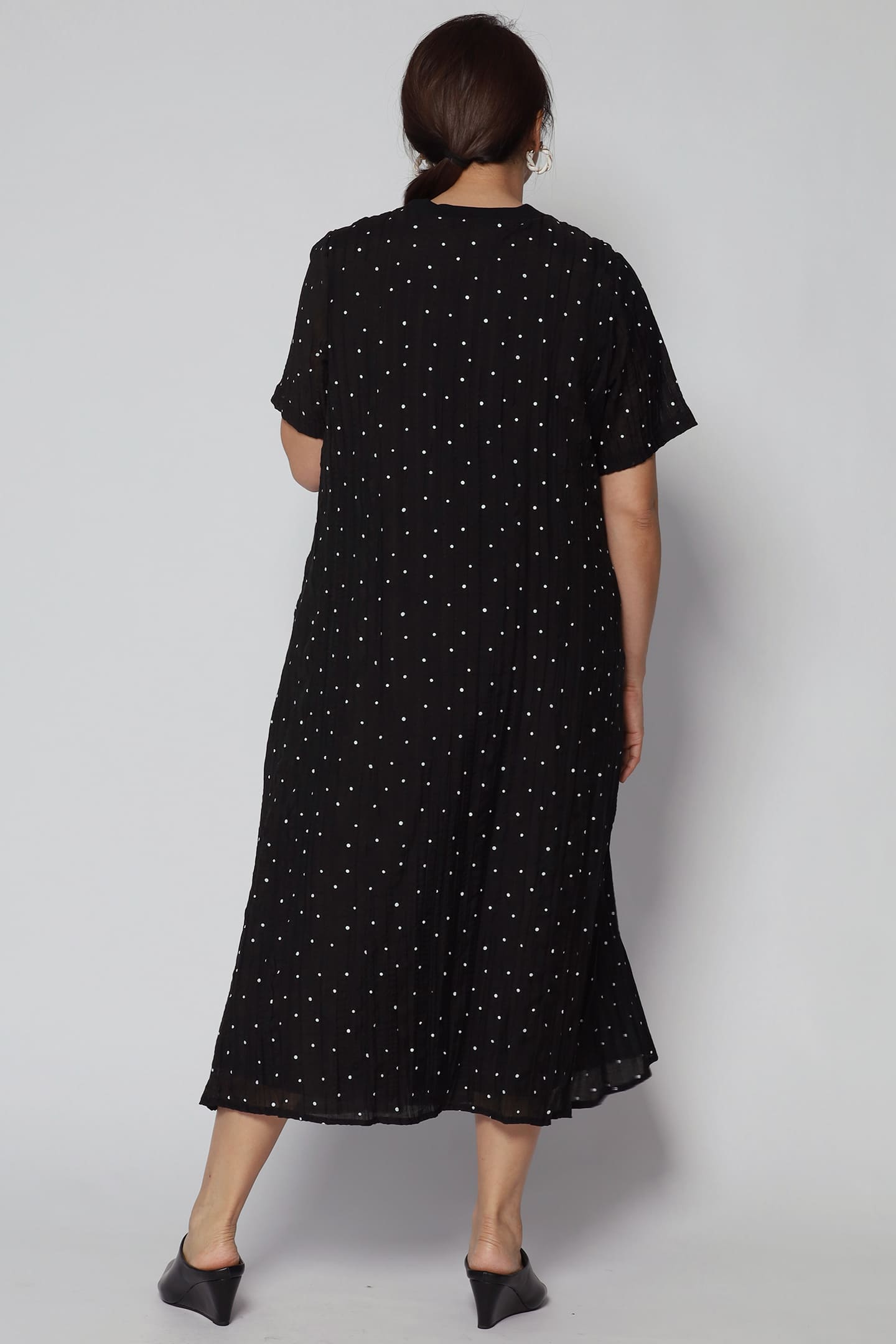 Lindy Polkadot Dress in Black