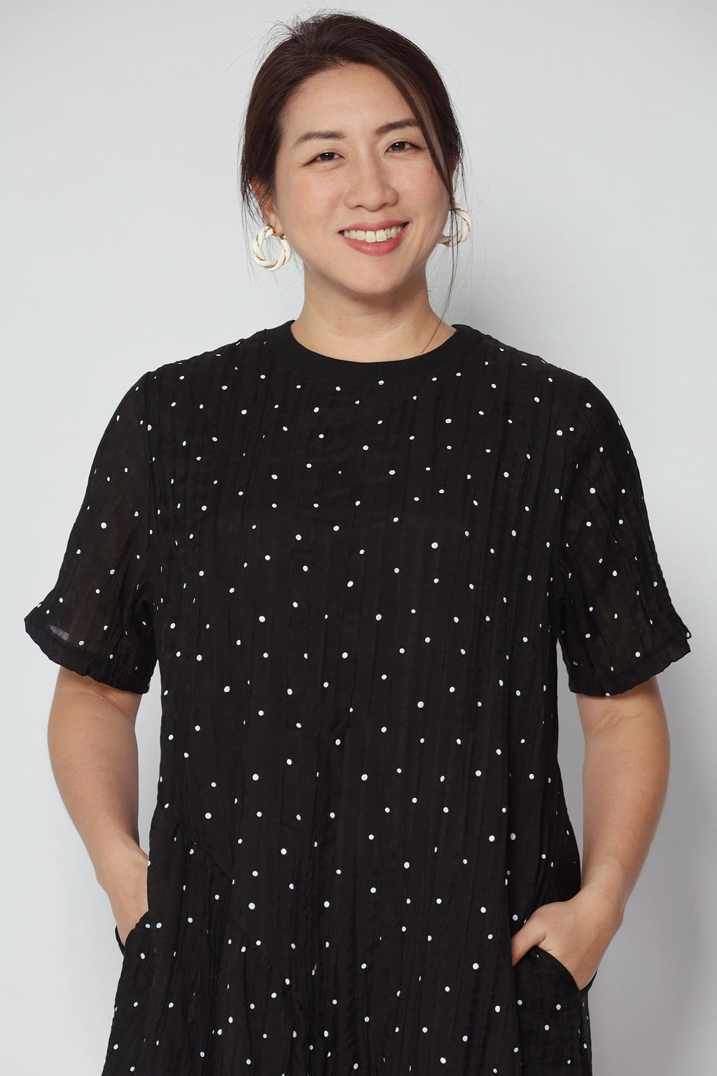 Lindy Polkadot Dress in Black