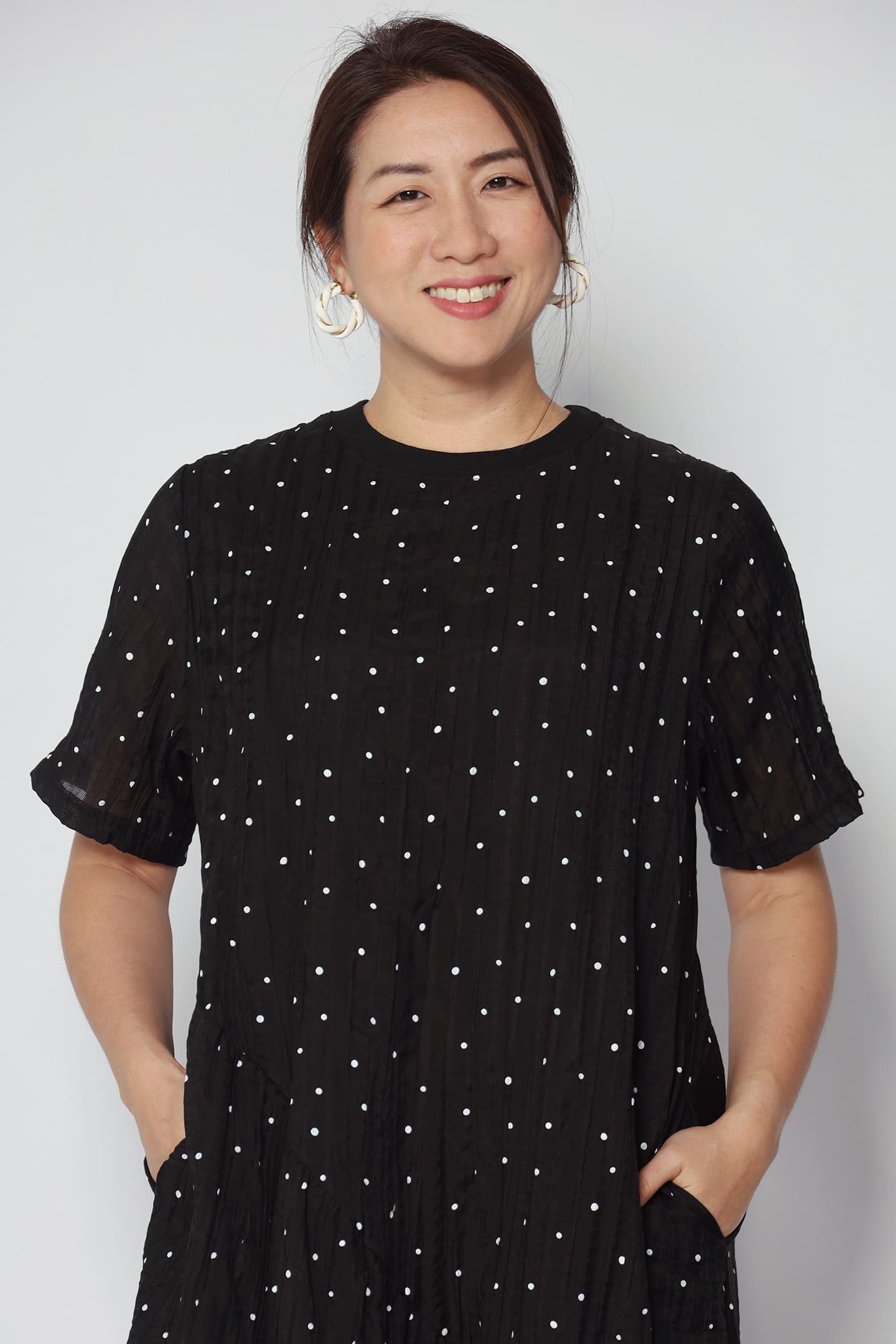 Lindy Polkadot Dress in Black