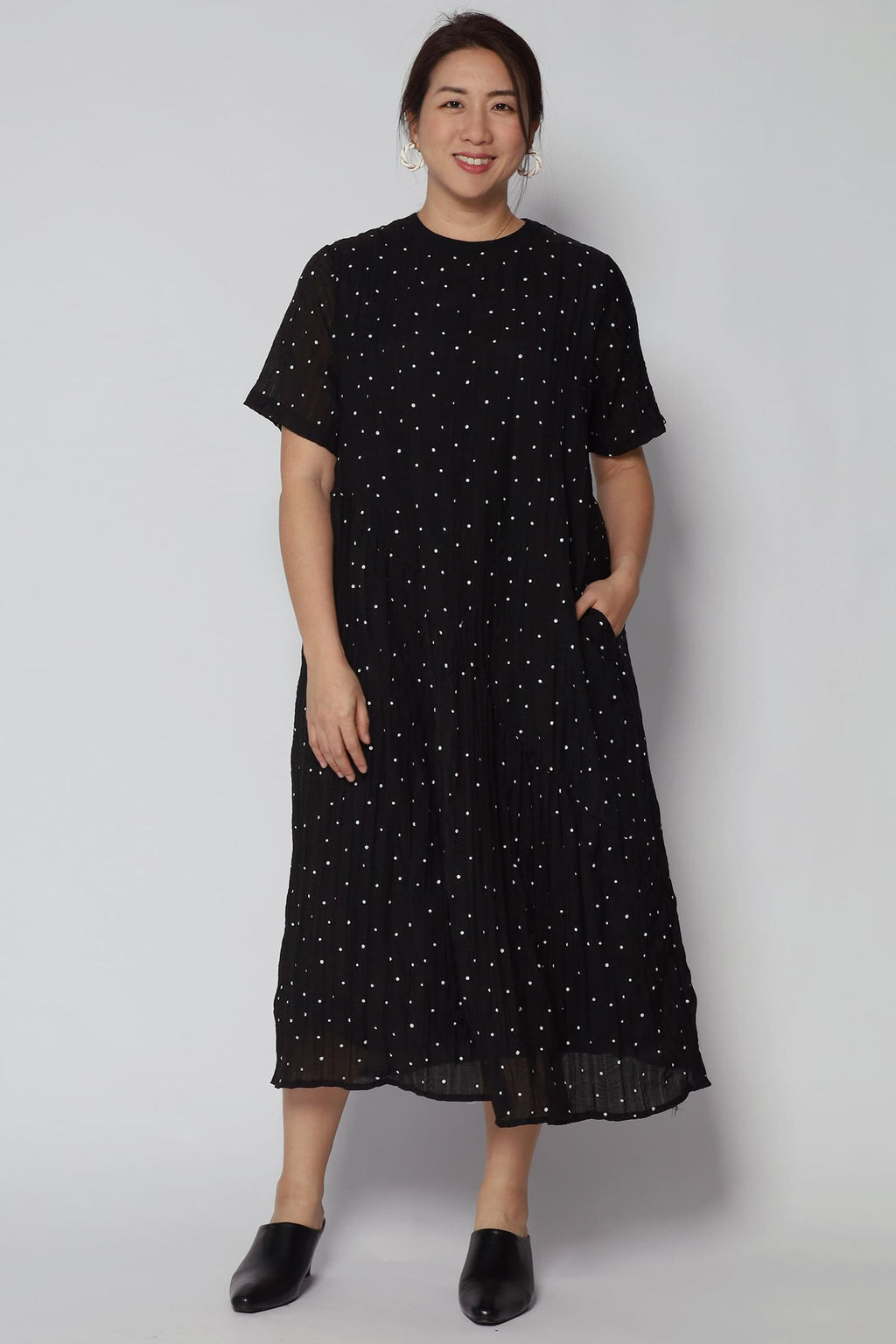 Lindy Polkadot Dress in Black