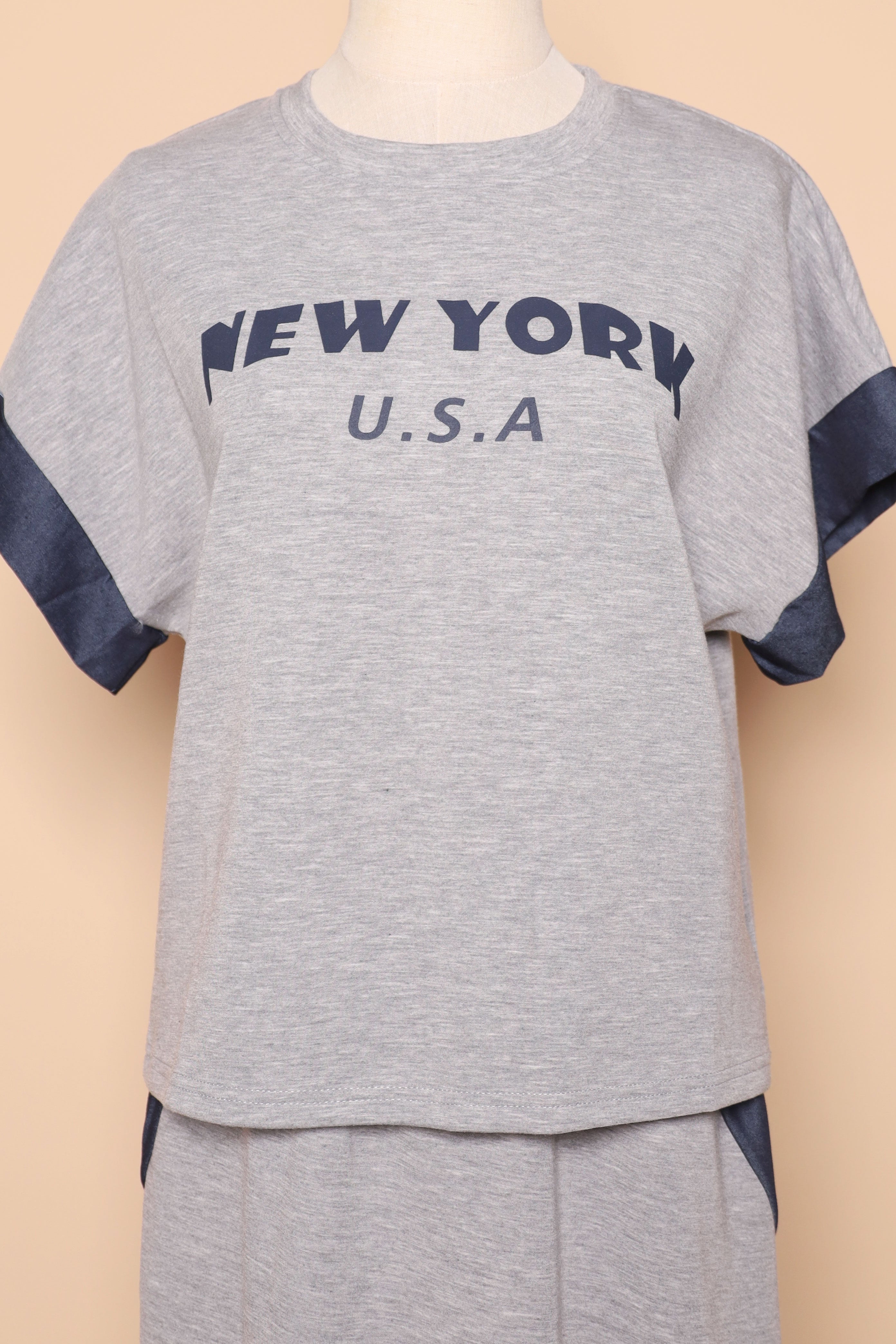 PO - New York 2 in 1 Top and Skirt Set in Grey