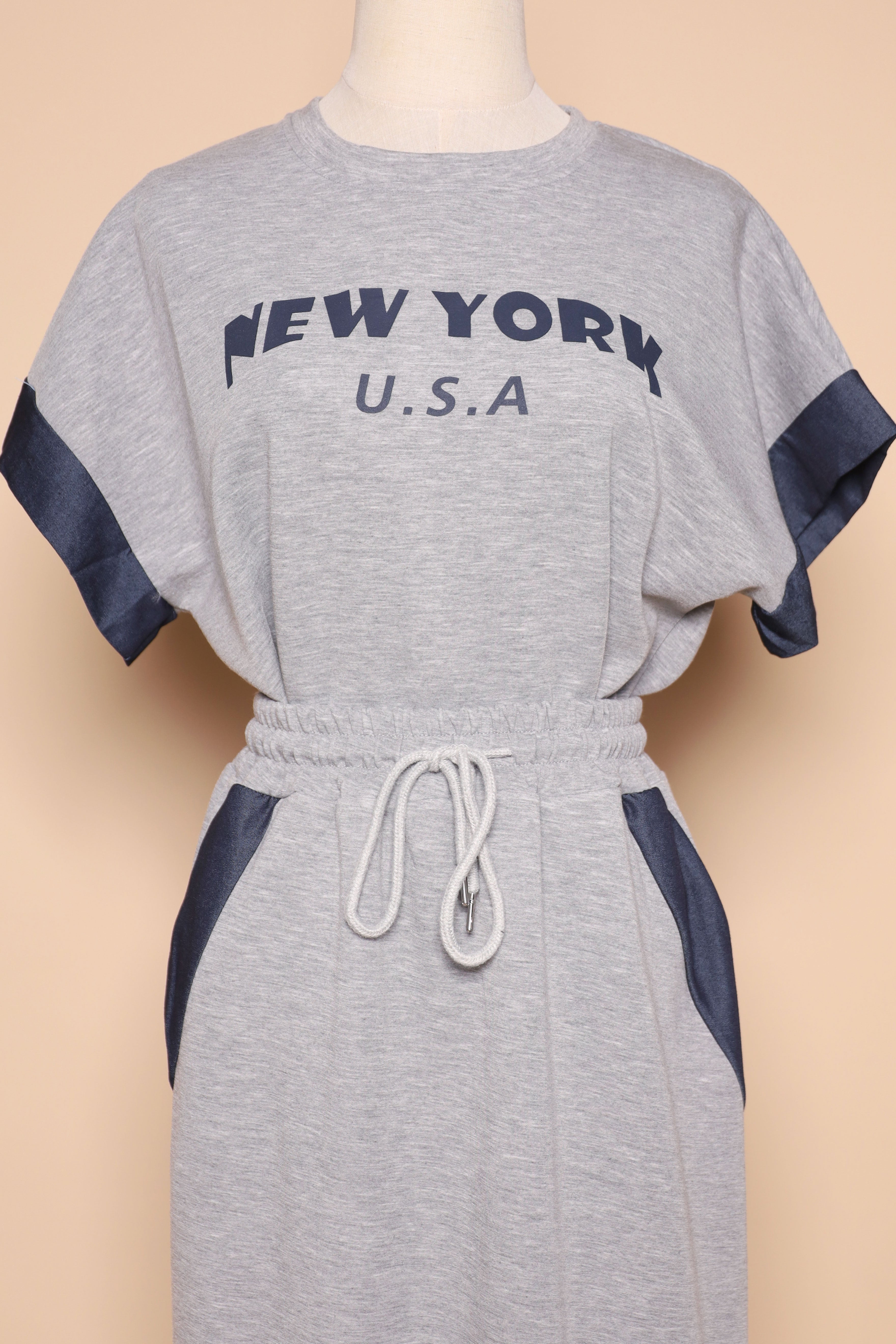 PO - New York 2 in 1 Top and Skirt Set in Grey