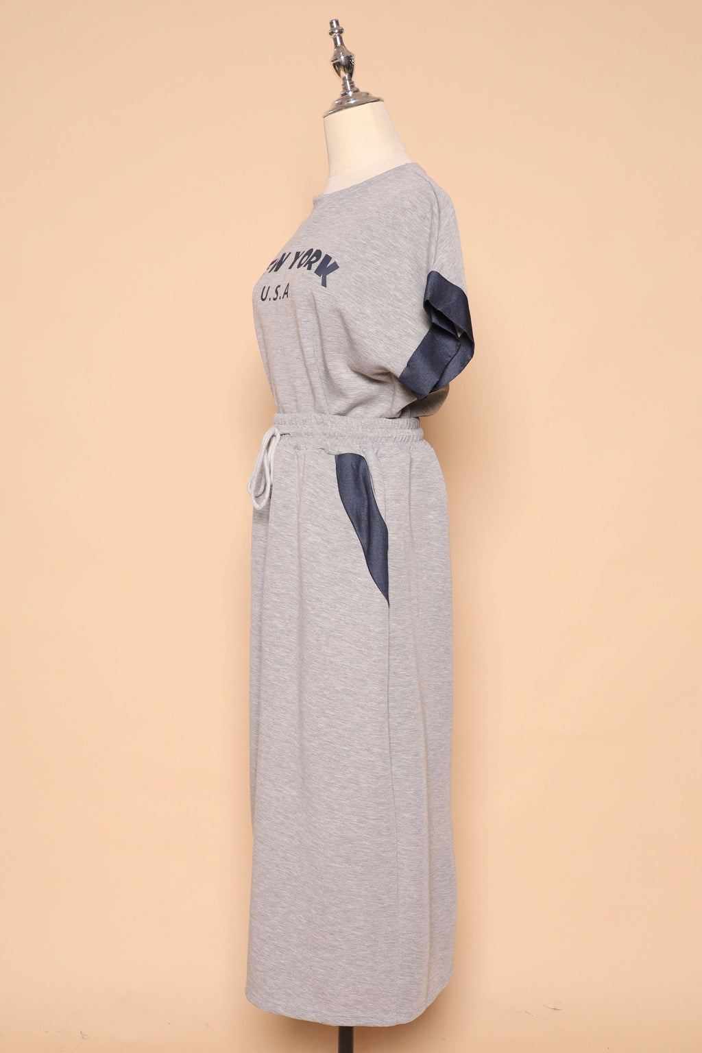 PO - New York 2 in 1 Top and Skirt Set in Grey